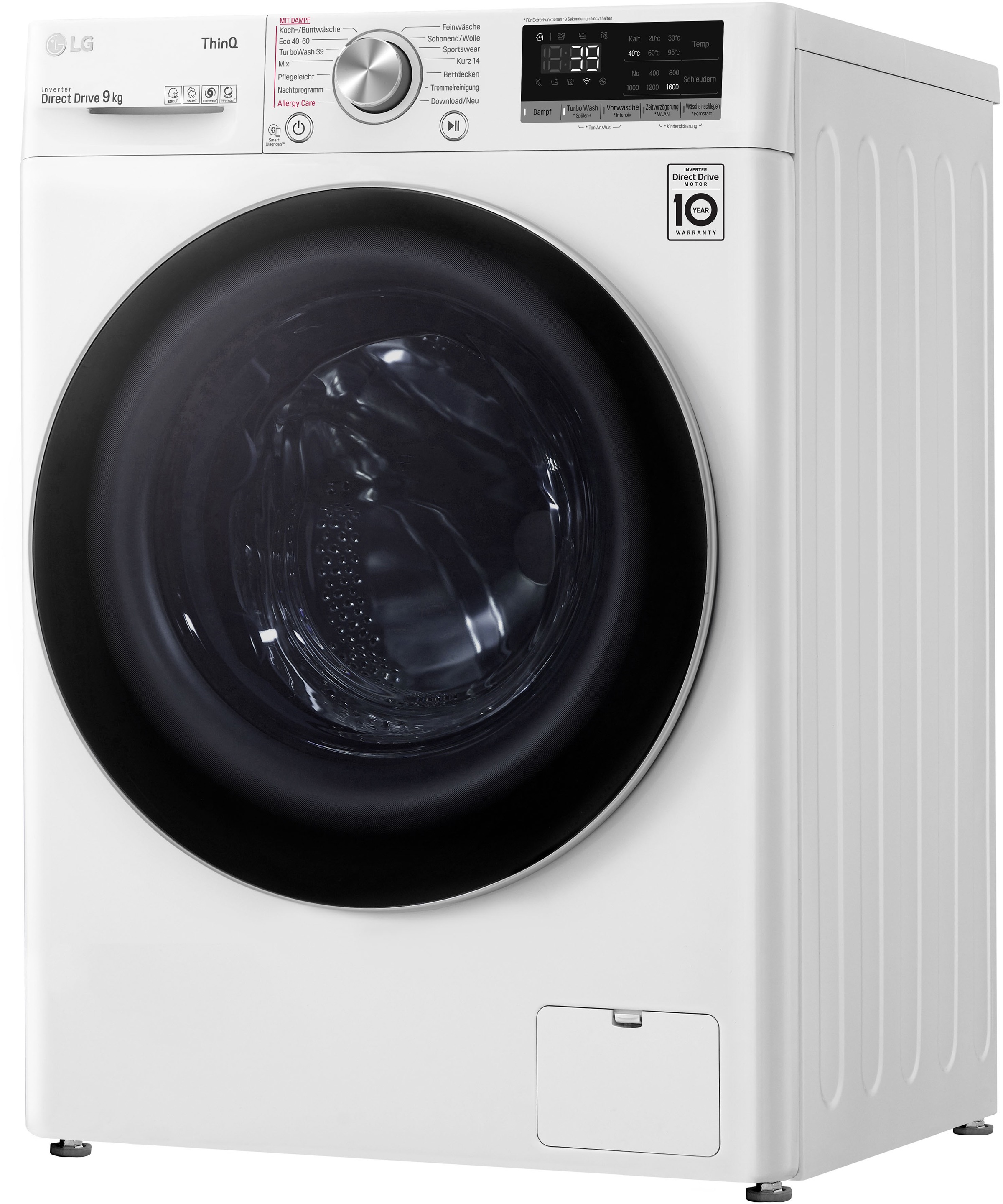 LG Waschmaschine "F6WV709P1" 9 kg 1600 U/min TurboWash - Waschen in nur 39 günstig online kaufen