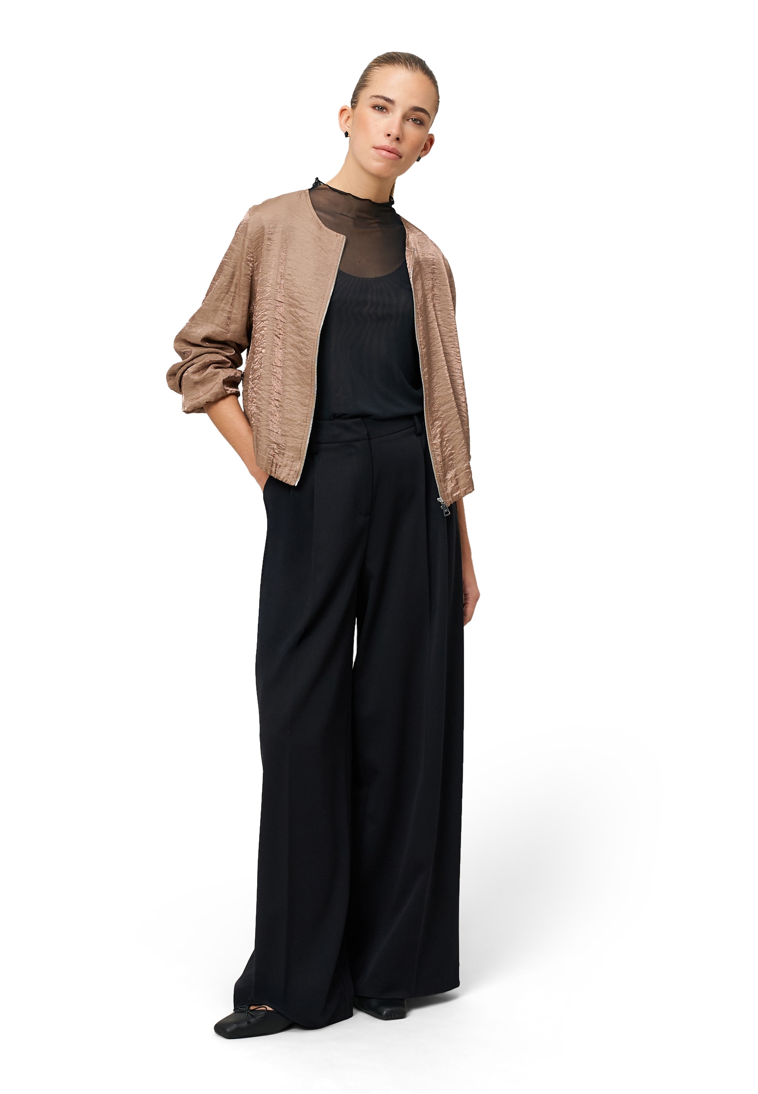 Zero Jackenblazer »Damen mit Knittereffekt« drapiert /gerafft