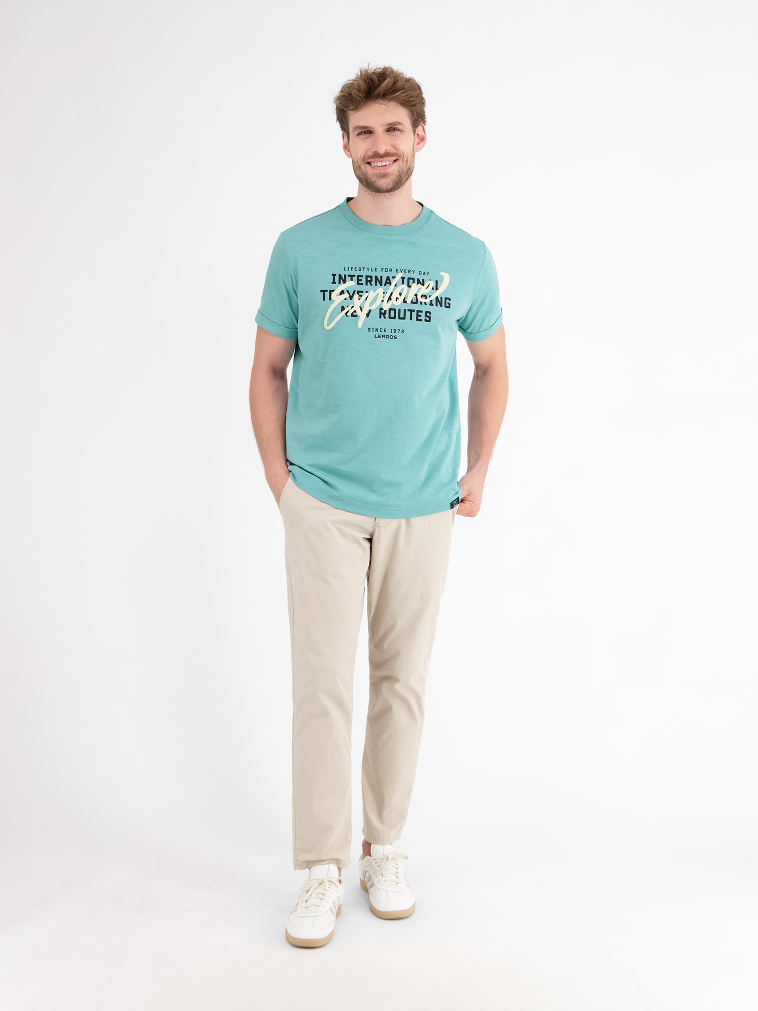 LERROS T-Shirt »Herren Jersey T-Shirt mit Brustprint«