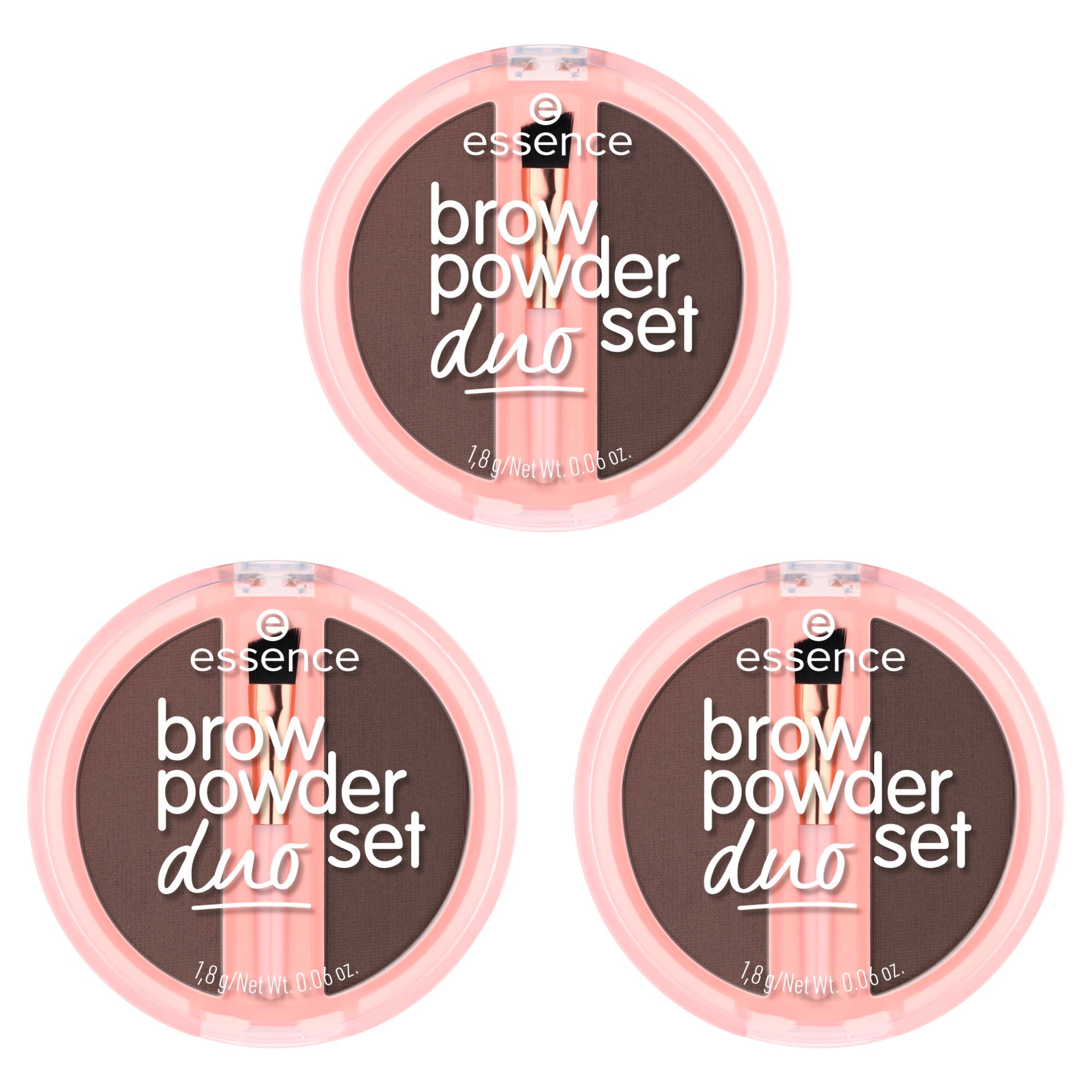 Essence Augenbrauen-Puder »brow powder duo set«, (Set, 3 tlg.)