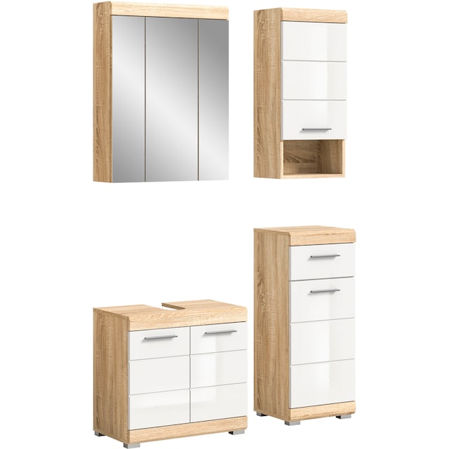 INOSIGN Badmöbel-Set »Siena«, (Set, 4 St.), Spiegelschrank,  Waschbeckenunterschrank, Hängeschrank, Unterschrank | BAUR