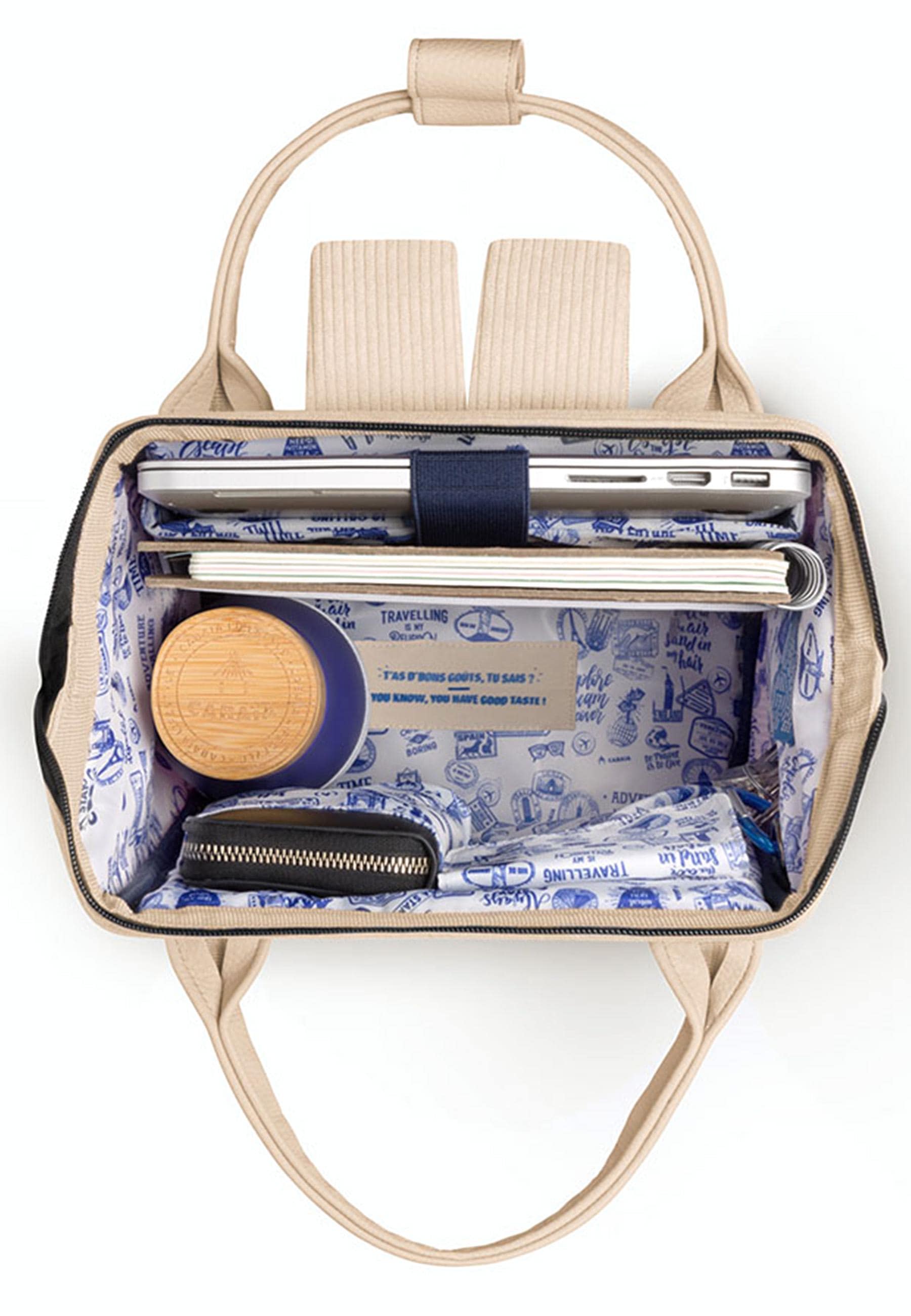 CABAIA Tagesrucksack »Adventurer S Cord Recycled« Cord-Rucksack mit austauschbaren Vordertaschen