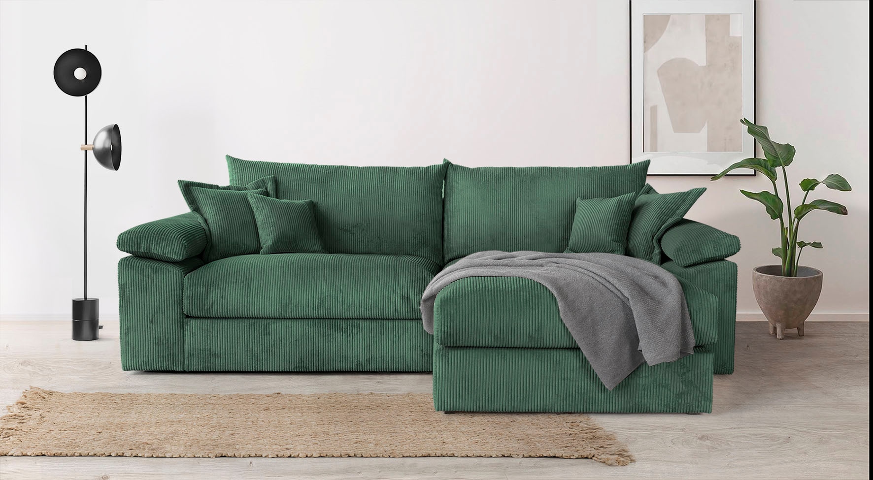 Home affaire Ecksofa »Soft&Cosy XXL L-Form - Breite 303 cm«, Mega-Sofa, in Cord, Federkern-Polsterung