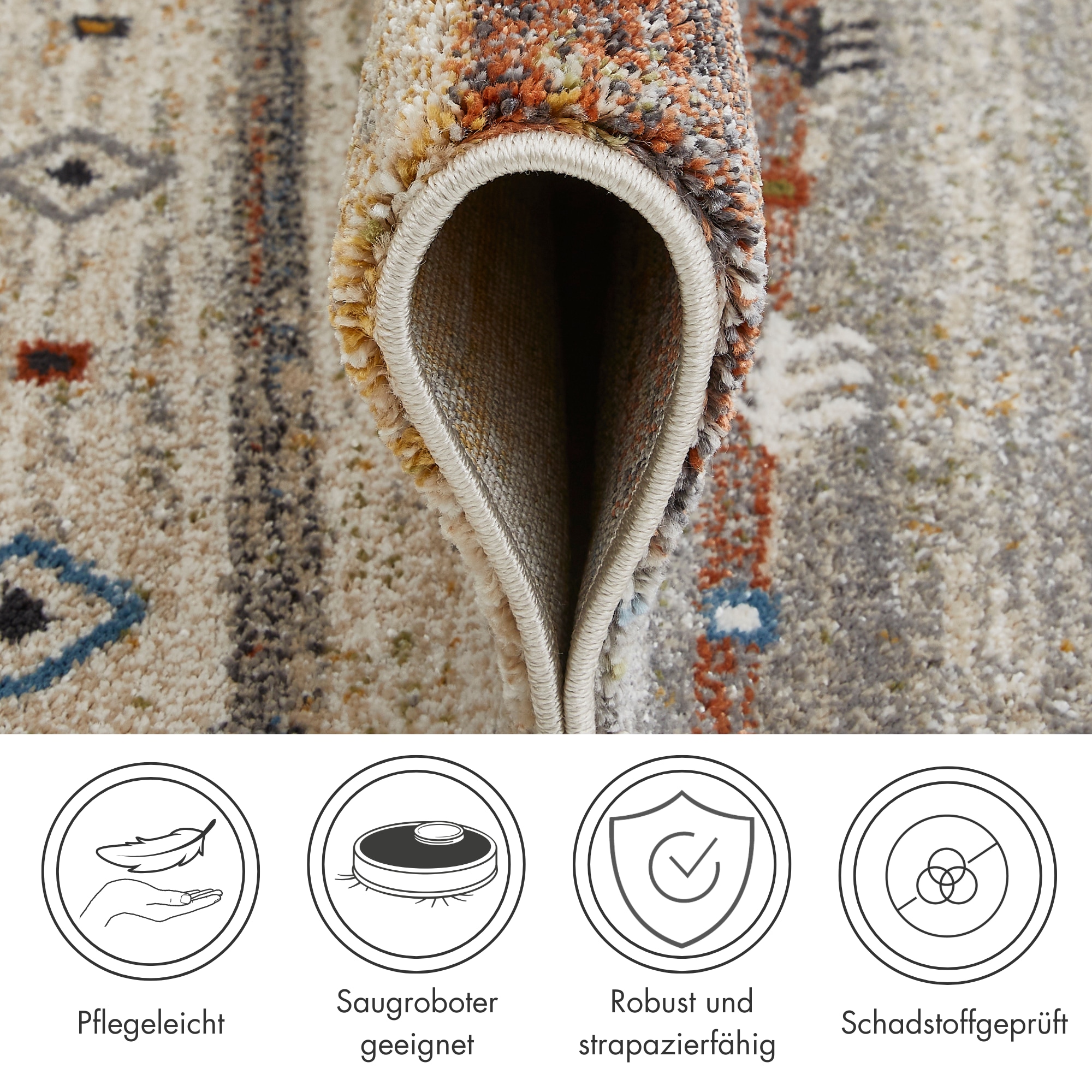 LUXOR living Teppich »Montreal«, rechteckig, 12 mm Höhe, Kurzflor, modernes Design, Wohnzimmer, Schlafzimmer