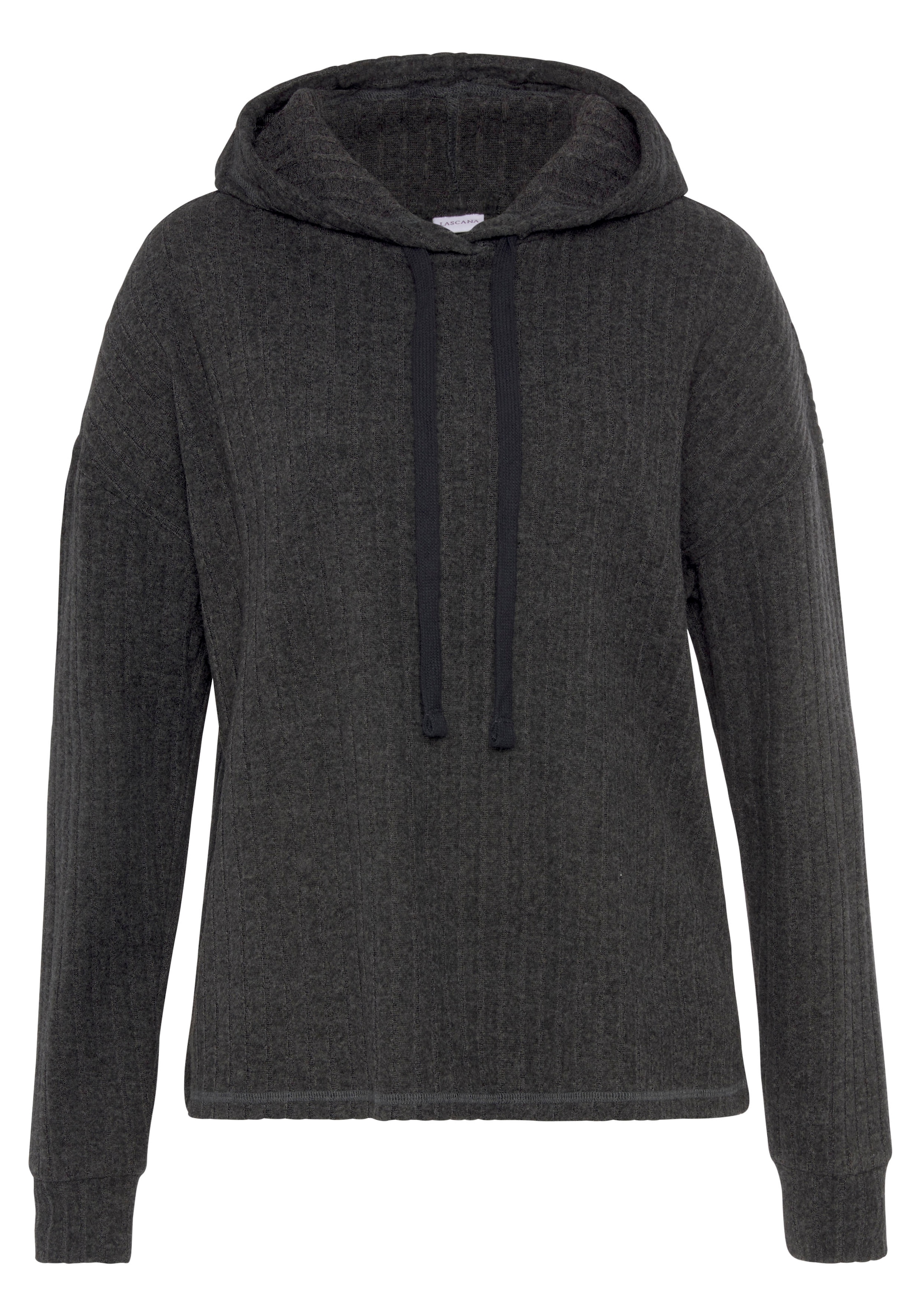 LASCANA Hoodie, Strickpullover mit Kapuze und in melierter Optik, Loungewea günstig online kaufen
