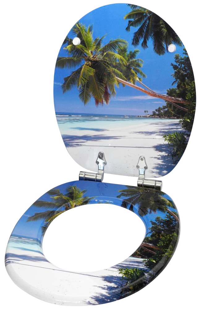 Sanilo Badaccessoire-Set »Karibik«, (Komplett-Set, 3 tlg.), bestehend aus WC -Sitz, Badteppich und Waschbeckenstöpsel kaufen | BAUR