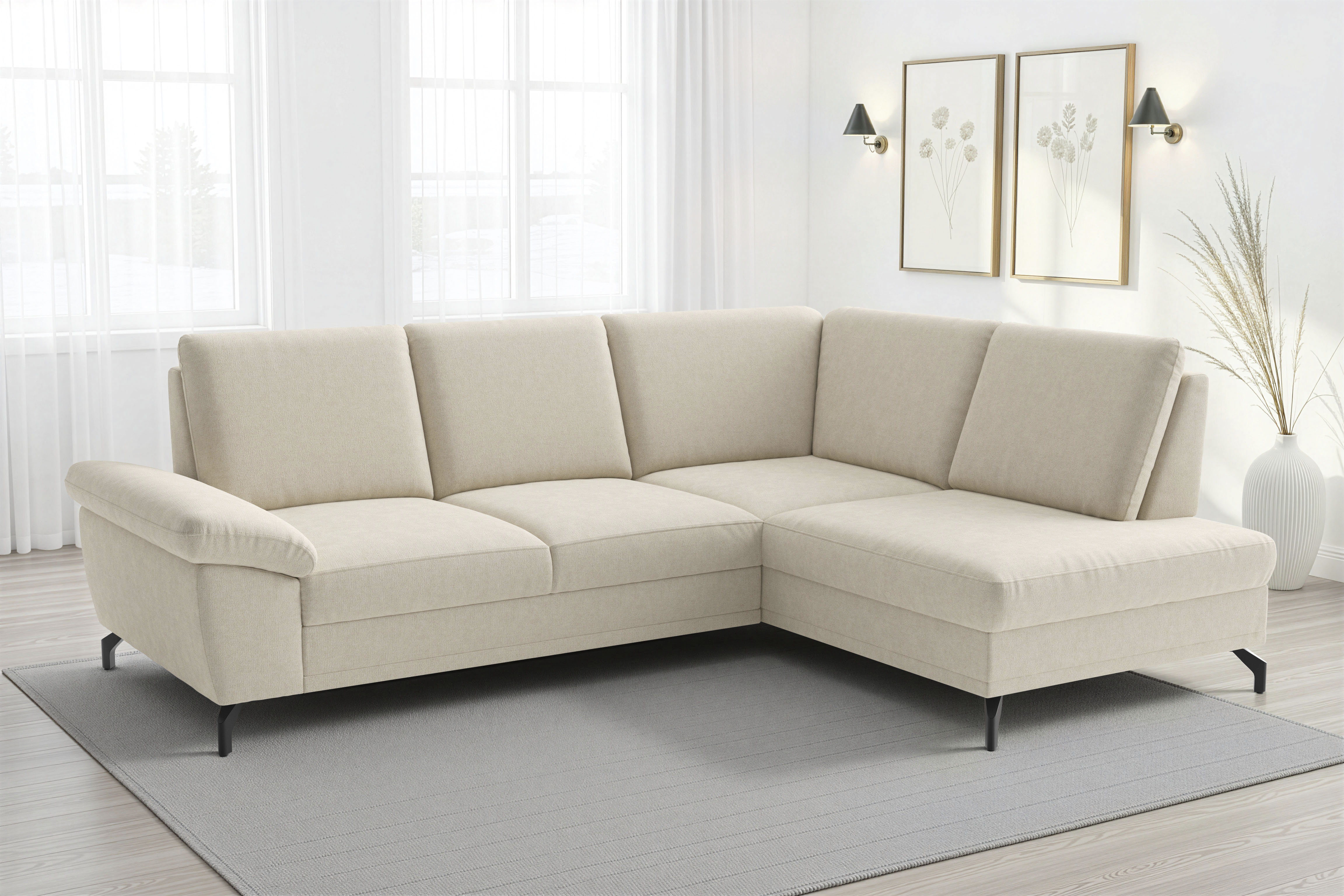 sit&more Ecksofa "Chelsea L-Form, B: 249 cm, Armteil- & Sitztiefenverstellung" optional Schlaffunktion und Bettkasten