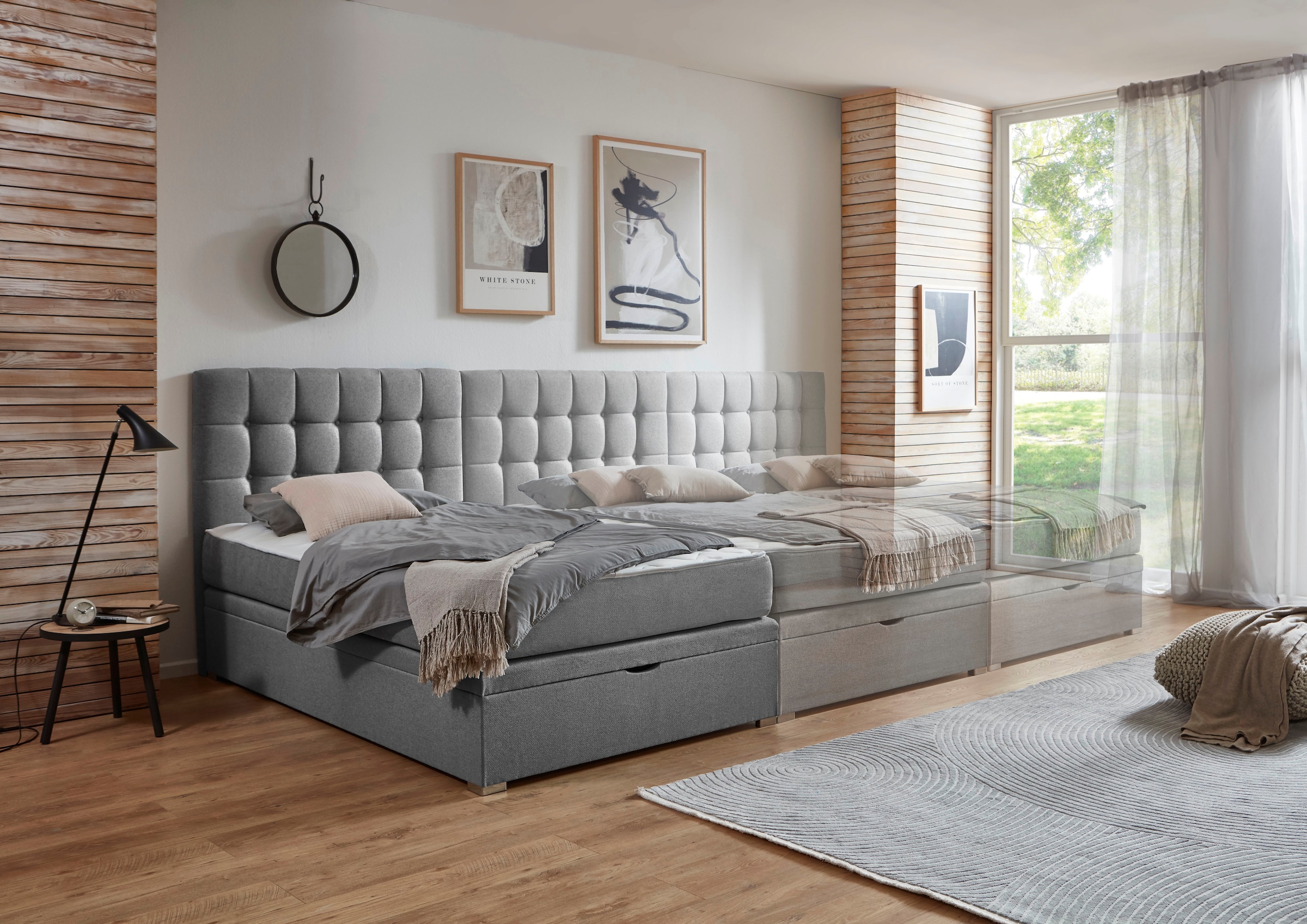 ATLANTIC home collection Boxbett »Riona, erweiterbar zu Doppel- und Familienbett«, wahlweise mit 120x200cm Taschen-Federkernmatratze oder ohne Matratze