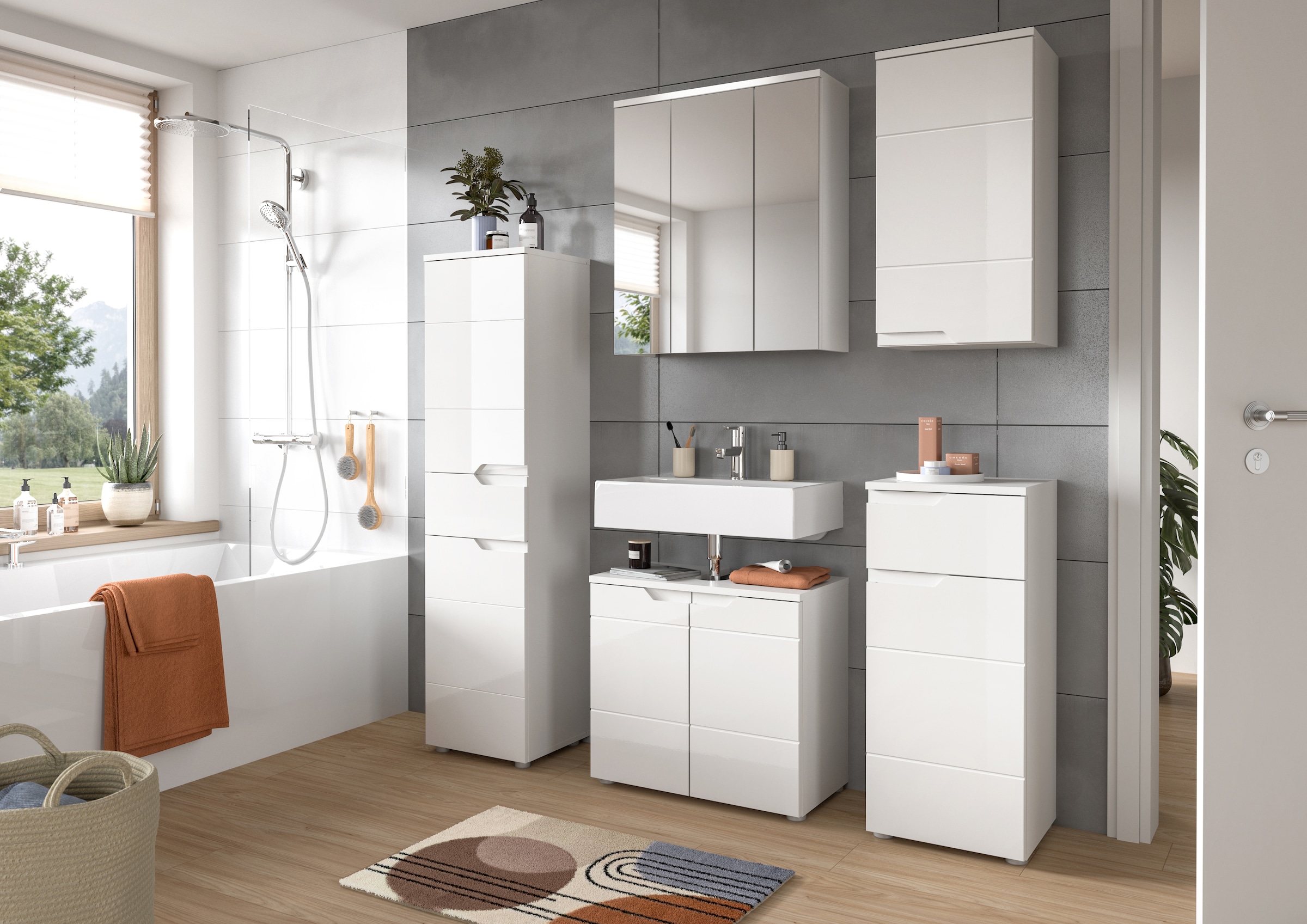 INOSIGN Midischrank »CAPRI, Höhe 151cm, 2 Türen mit Soft-Close-Funktion, 1 Schubkasten«, Mehrzweckschrank, Universalschrank, Badschrank, Badhochschrank