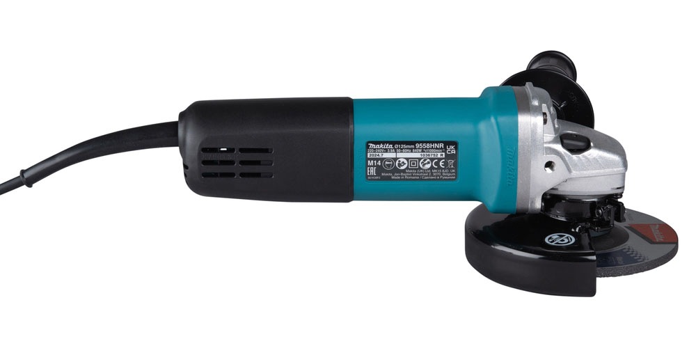 Makita Winkelschleifer »9558HNRG, 125mm, 840W, 11.000 min⁻¹« Kompaktes Gerät zum Schneiden und Schleifen mit Wiederanlaufschutz