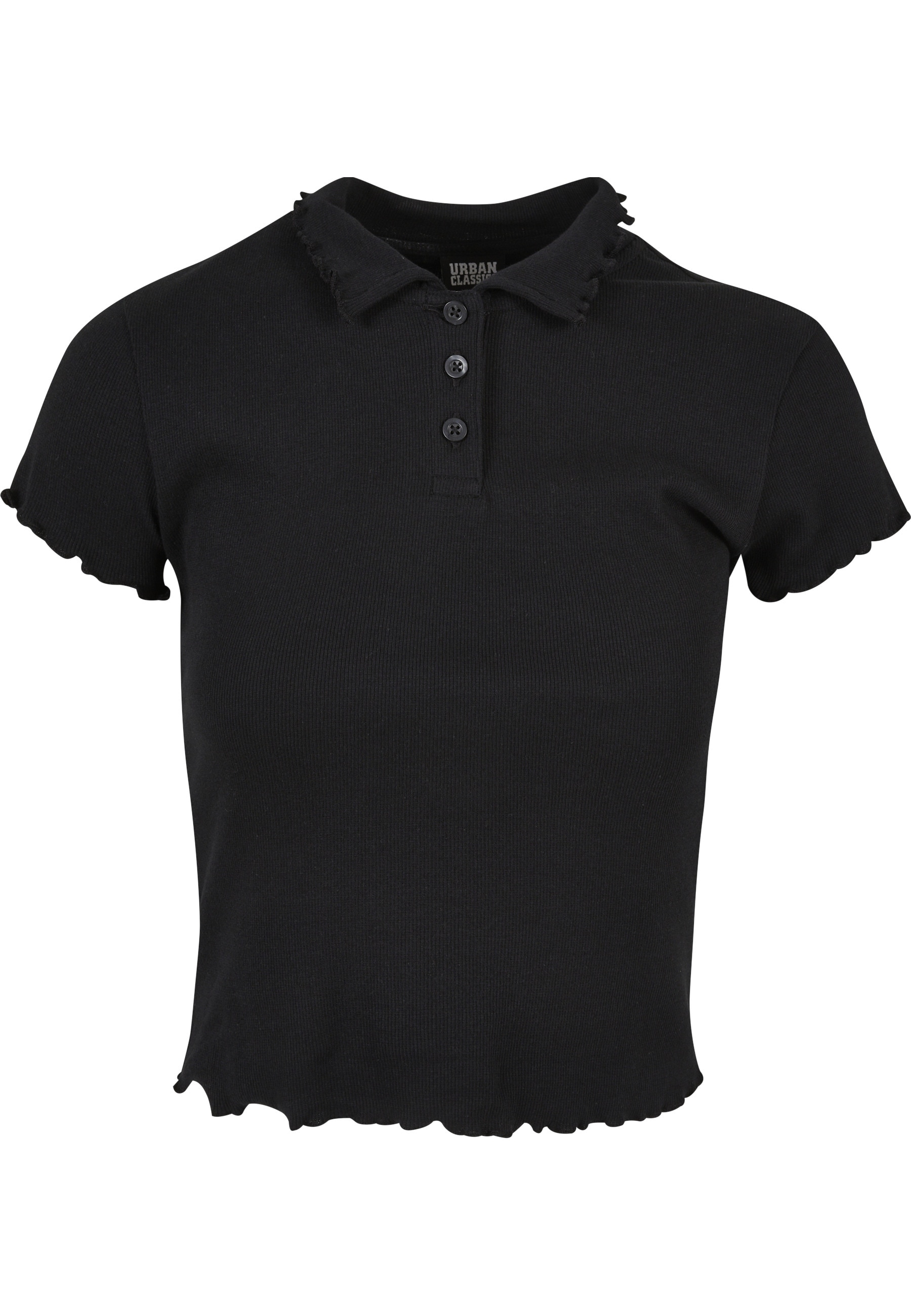 URBAN CLASSICS T-Shirt "Urban Classics Damen Ladies Rib Polo Tee" 1 Stk. günstig online kaufen
