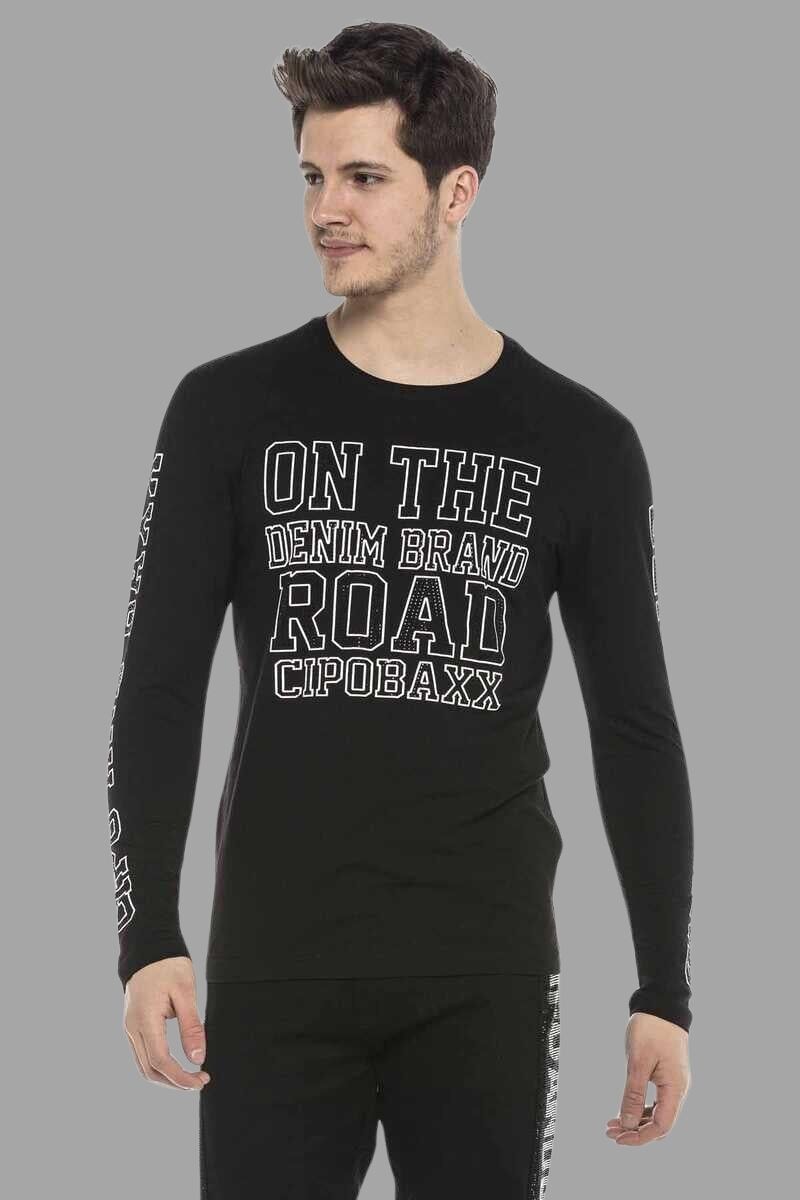 Cipo & Baxx T-Shirt »95% Baumwolle, 5% Elasthan«, mit coolen Ziersteinen
