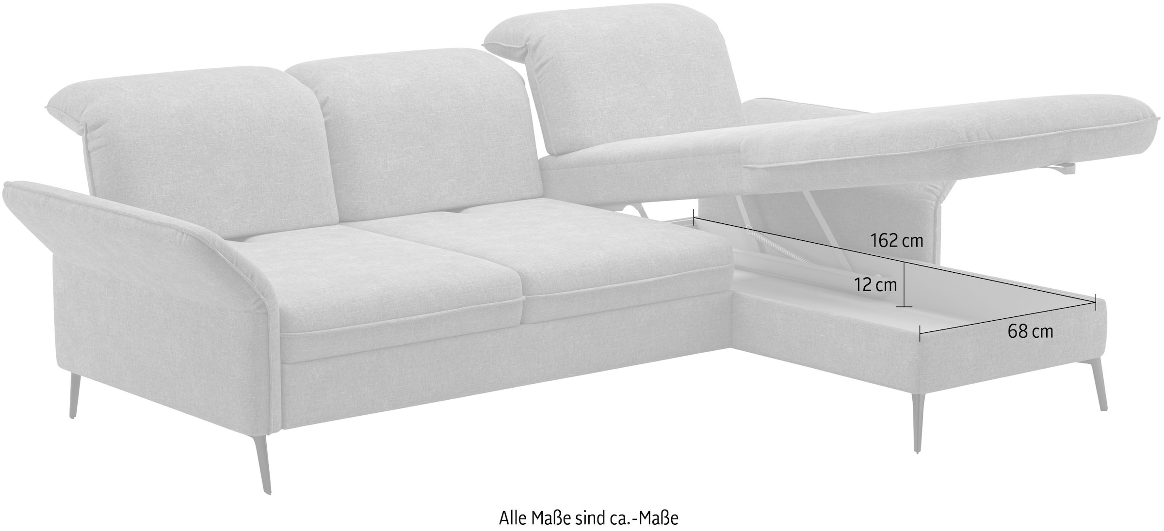 sit&more Ecksofa »Emely«, mit Sitztiefenverstellung optional mit Bettfunktion und Bettkasten