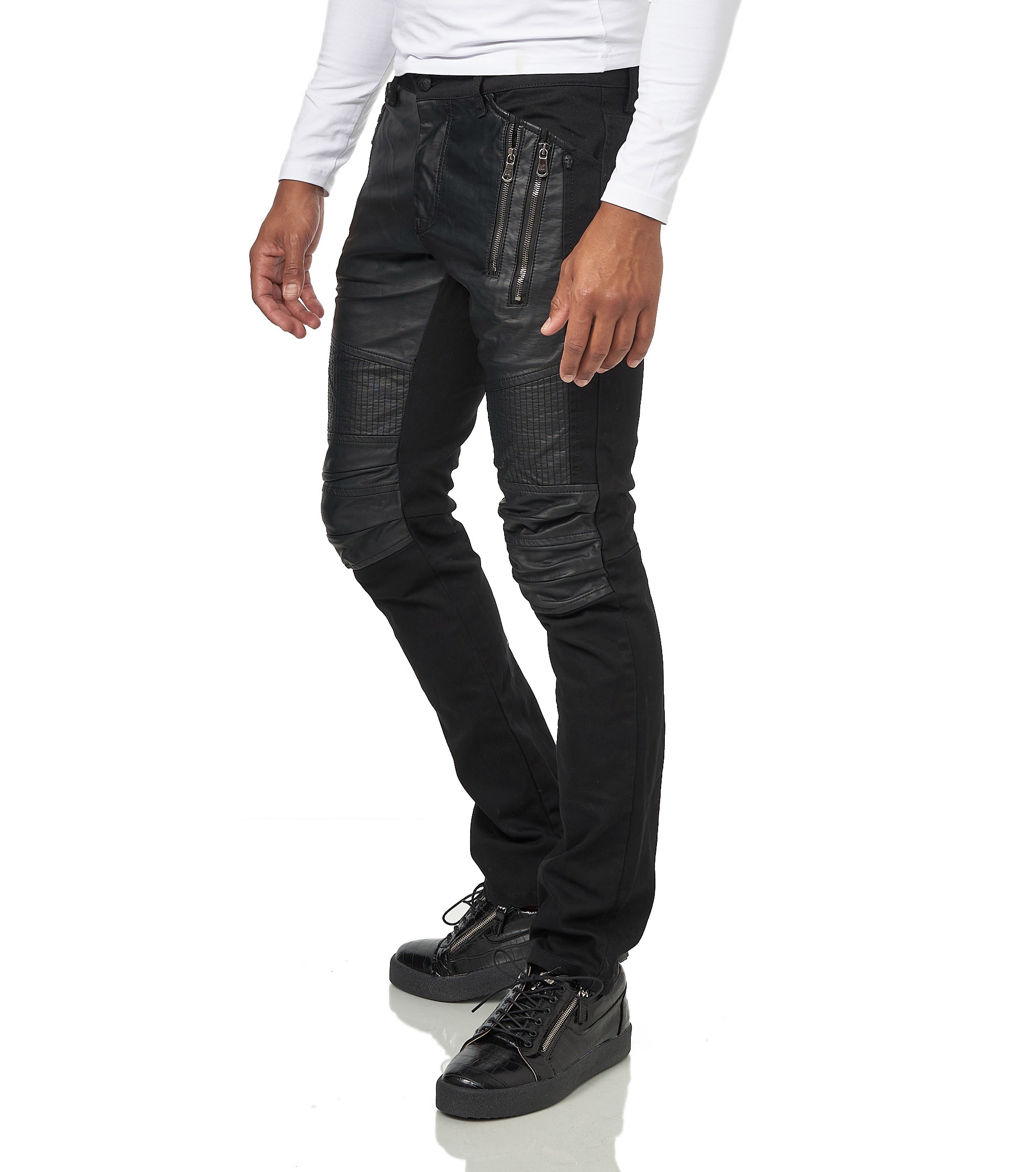 Bequeme Jeans, mit Kunstleder-Applikationen