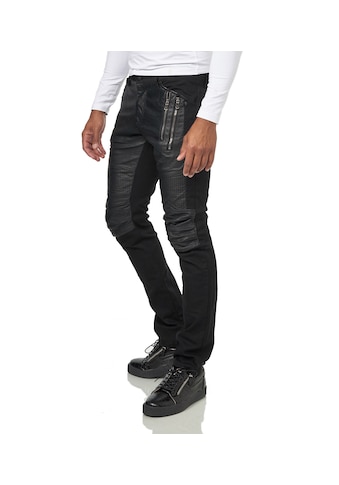 KINGZ Bequeme Jeans, mit Kunstleder-Applikationen kaufen
