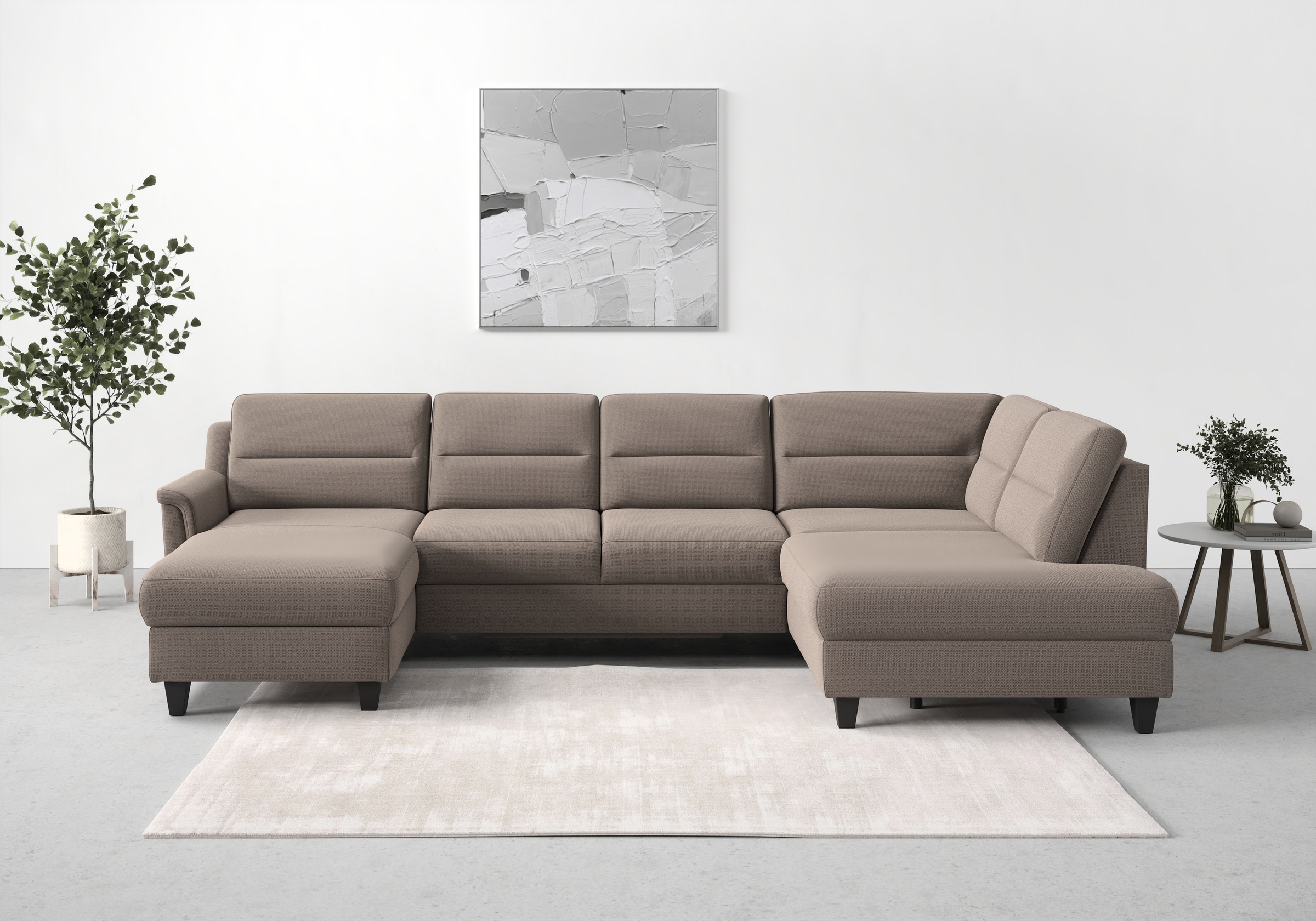 sit&more Wohnlandschaft "Farö U-Form" inklusive Federkern, wahlweise mit Schlaffunktion und Bettkasten
