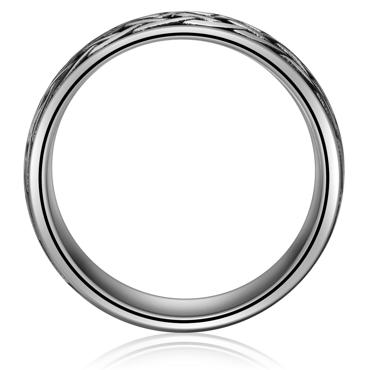 True Rebels TR345 Ring Silver/Black Size 62 2