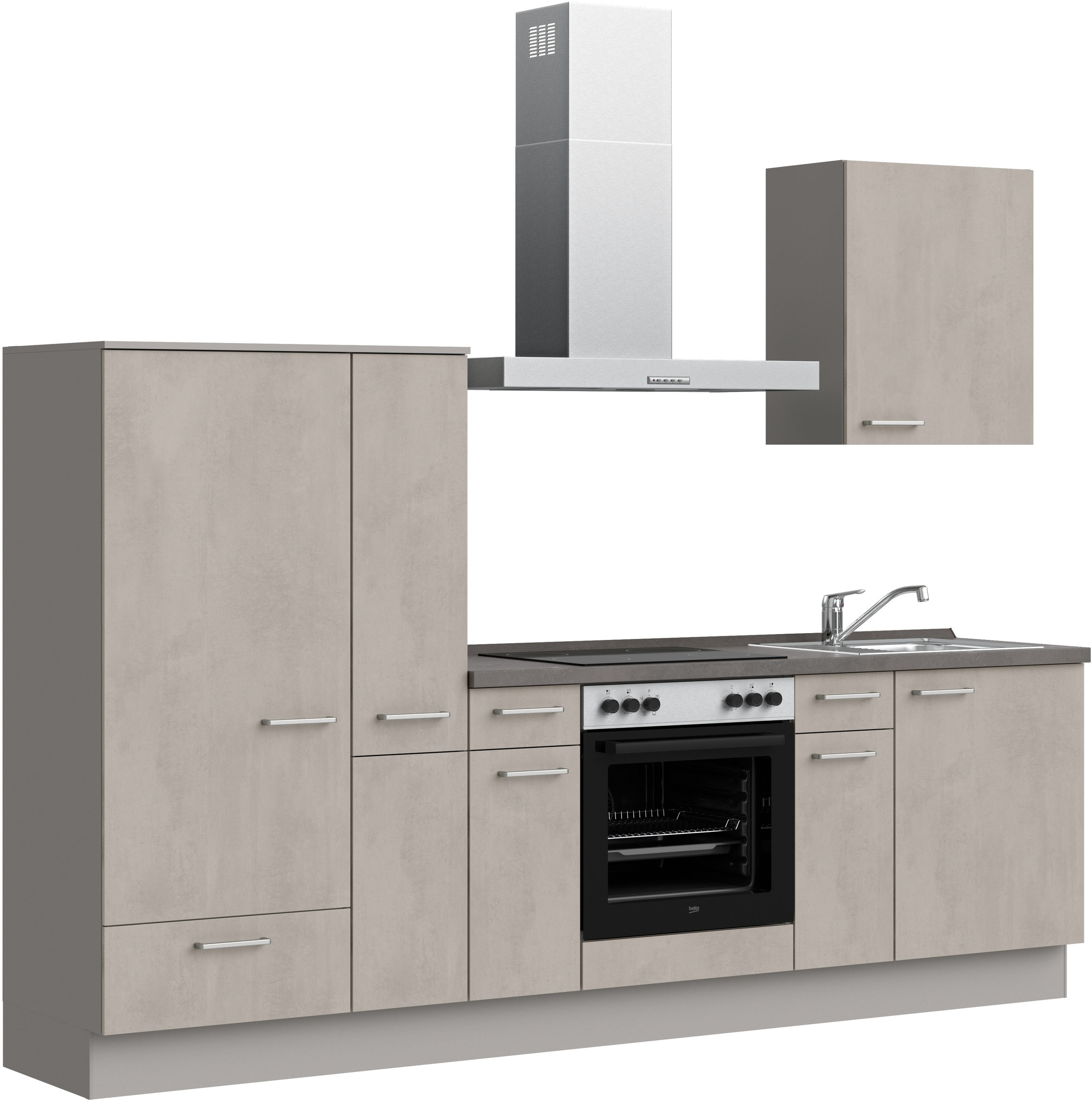 nobilia® Küchenzeile »"Riva basic"«, vormontiert, Ausrichtung wählbar, Breite 270 cm, mit E-Geräten