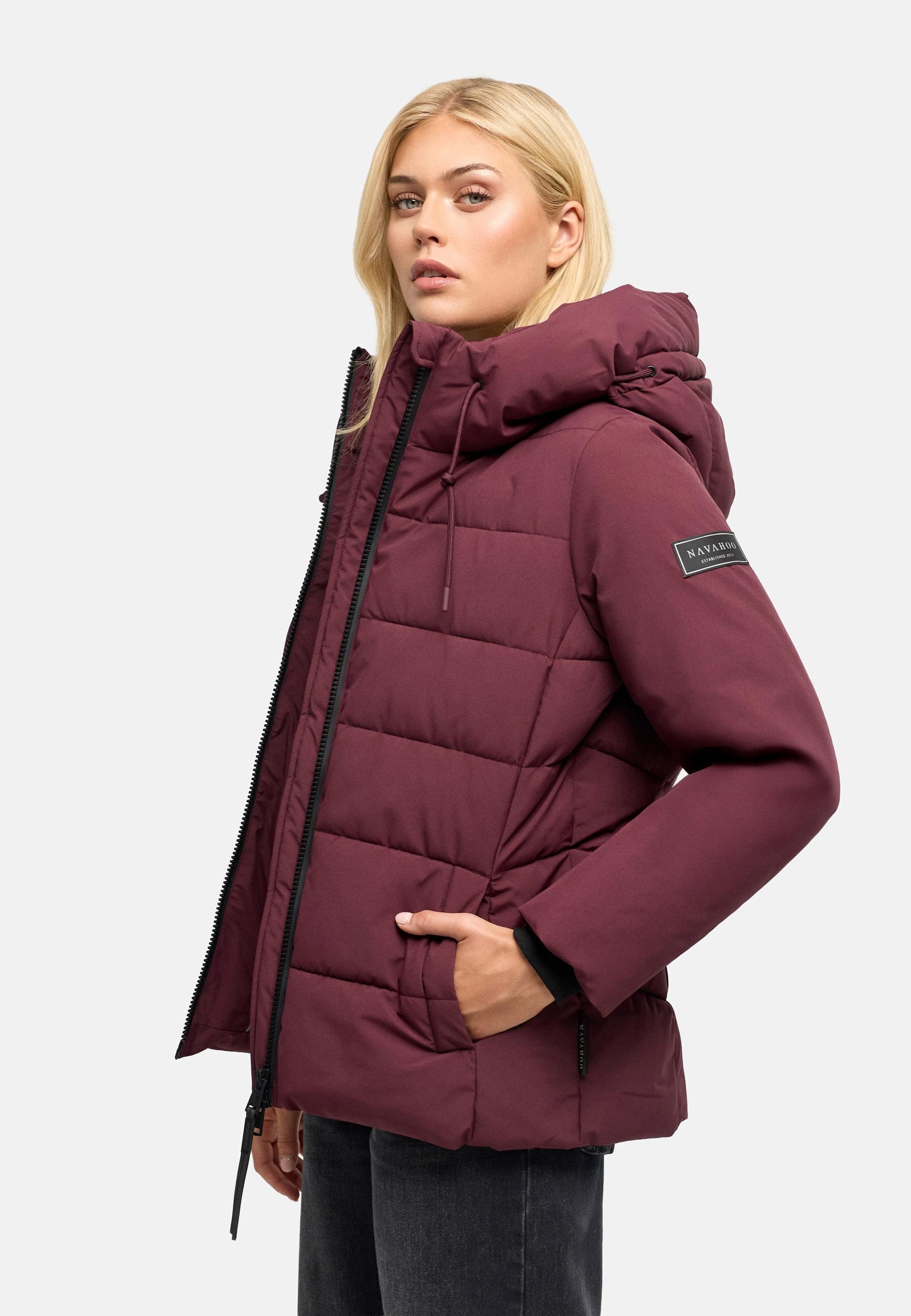 Navahoo Steppjacke »Wattewunder XIV« mit Kapuze Damen Winterjacke mit Taillengürtel