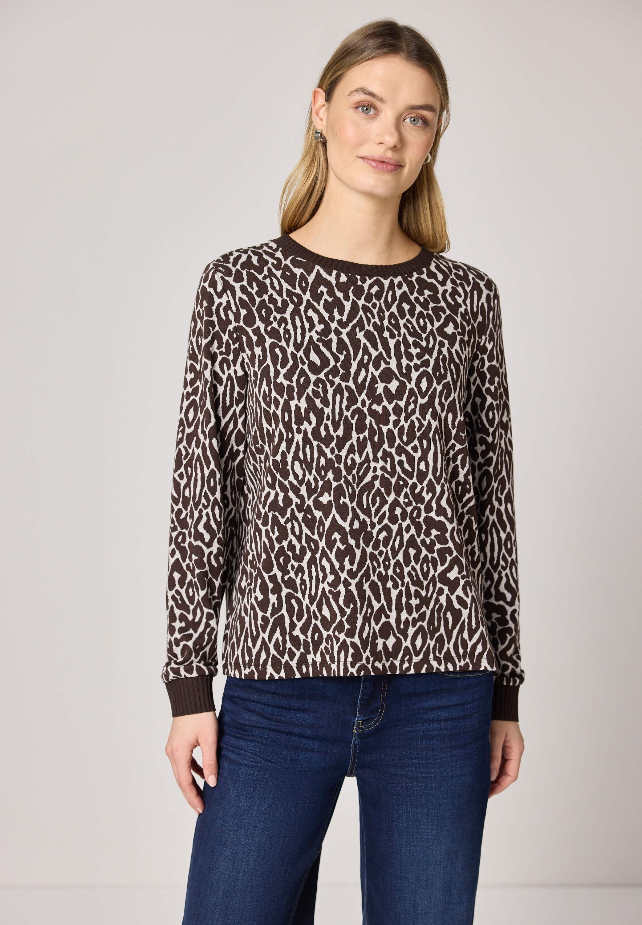 STREET ONE Langarmshirt Jacquard günstig online kaufen