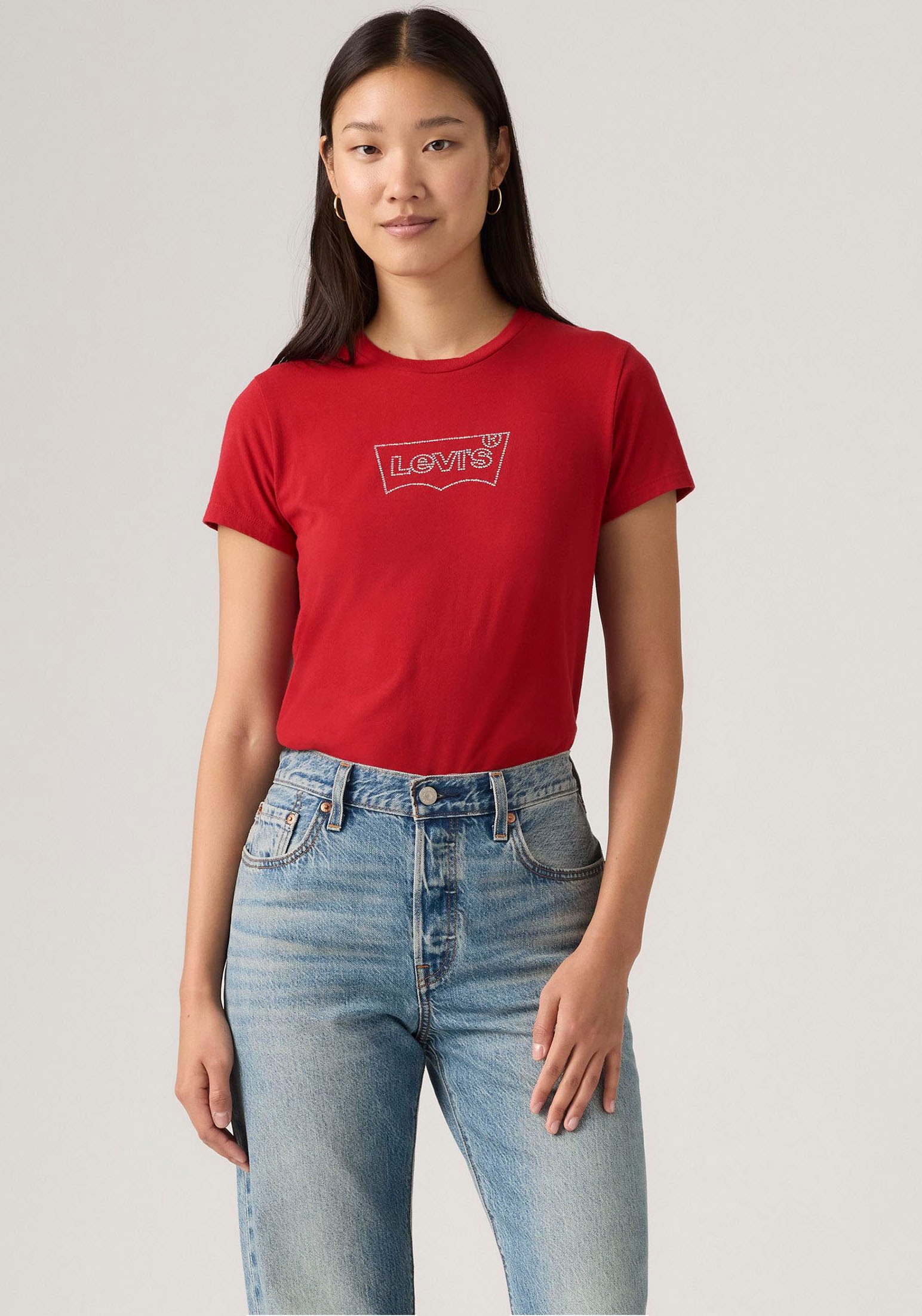 Levis Rundhalsshirt "THE PERFECT TEE", mit Logo im Metallic-Holo Print günstig online kaufen