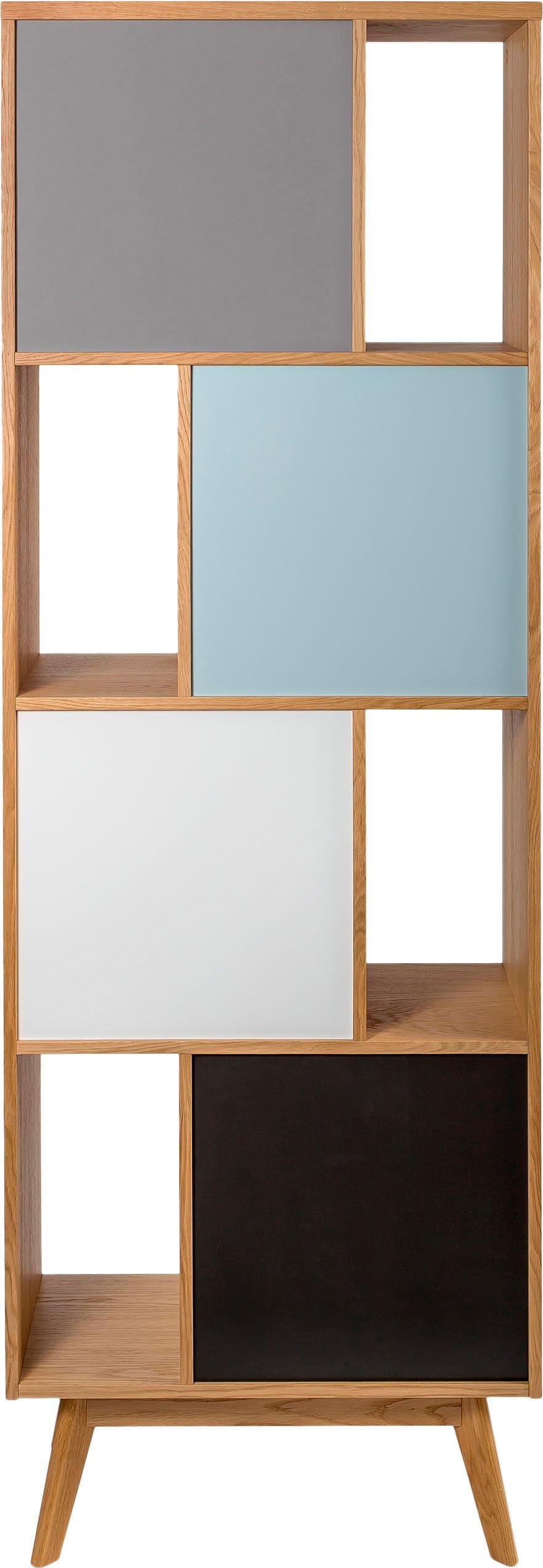 Woodman Bücherregal "Avon, Regal, Standregal" Made in Europe, Höhe 191 cm, Holzfurnier aus Eiche, schlichtes skandinavisches Design
