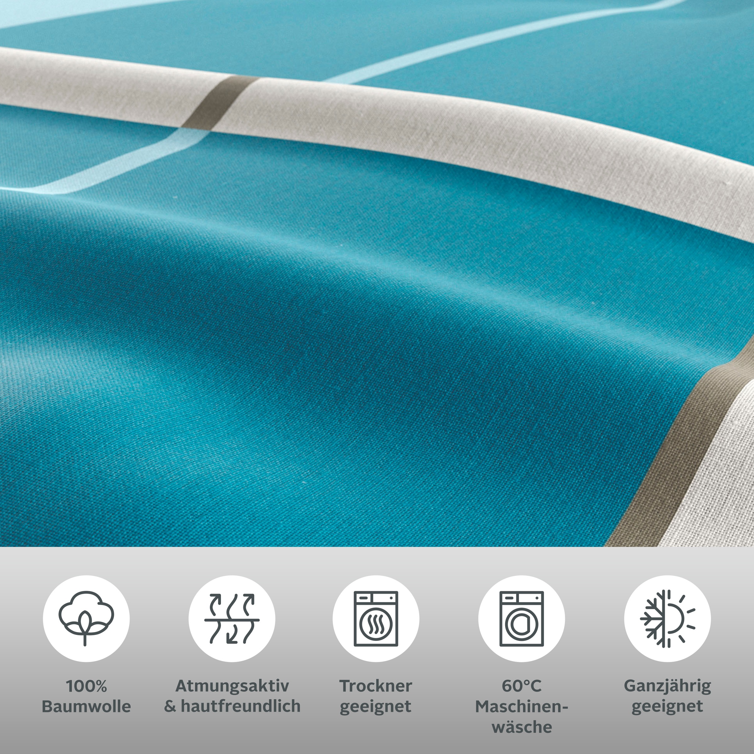 Thumbnail - H.I.S Bettwäsche "Golfi in Gr. 135x200 oder 155x220 cm" 2 Bettwäsche aus Baumwolle, sportliche Bettwäsche mit Streifen