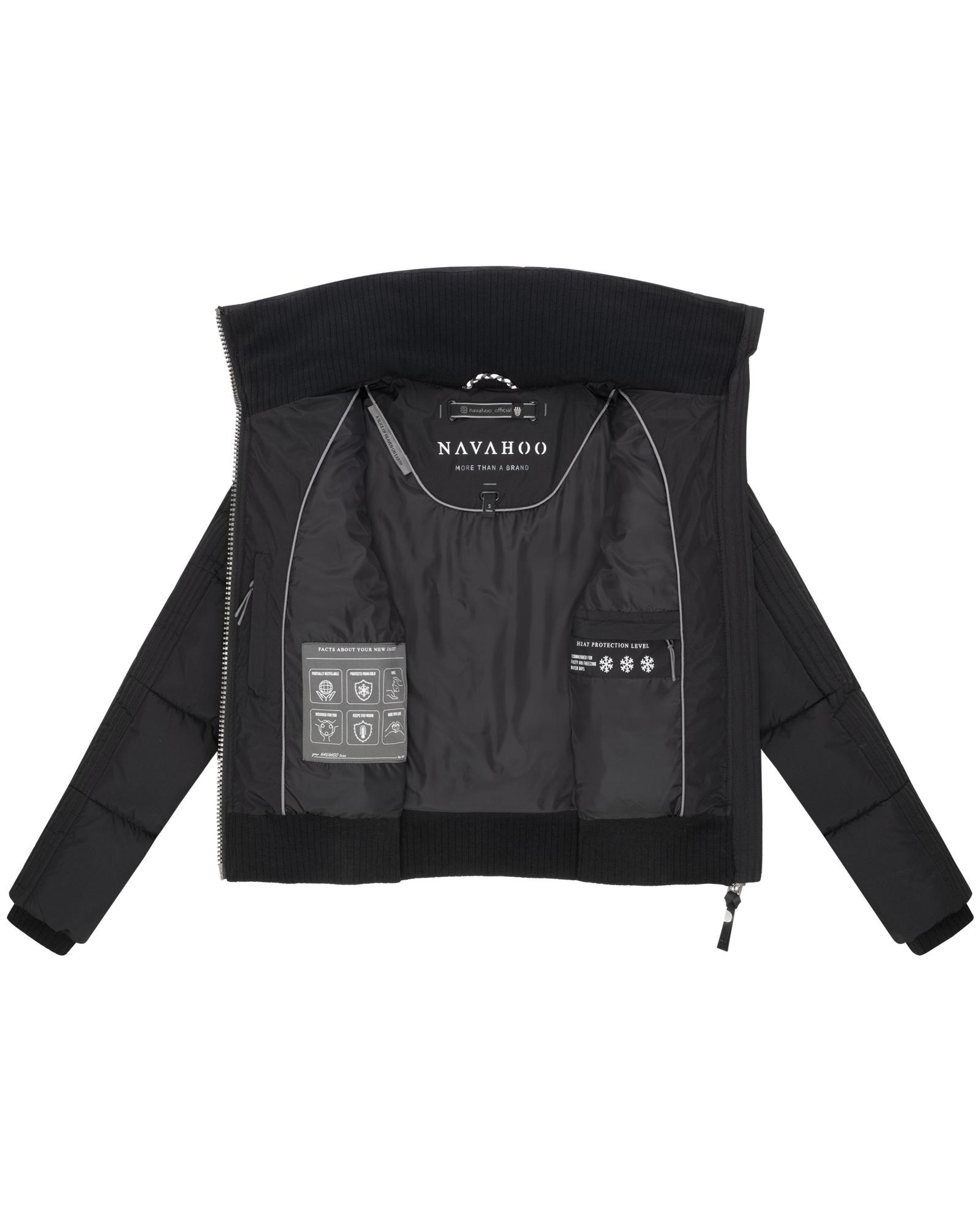 Navahoo Plüschjacke »Teddyzone 14«, ohne Kapuze, Teddy-Fleece Jacke mit hohem Kragen
