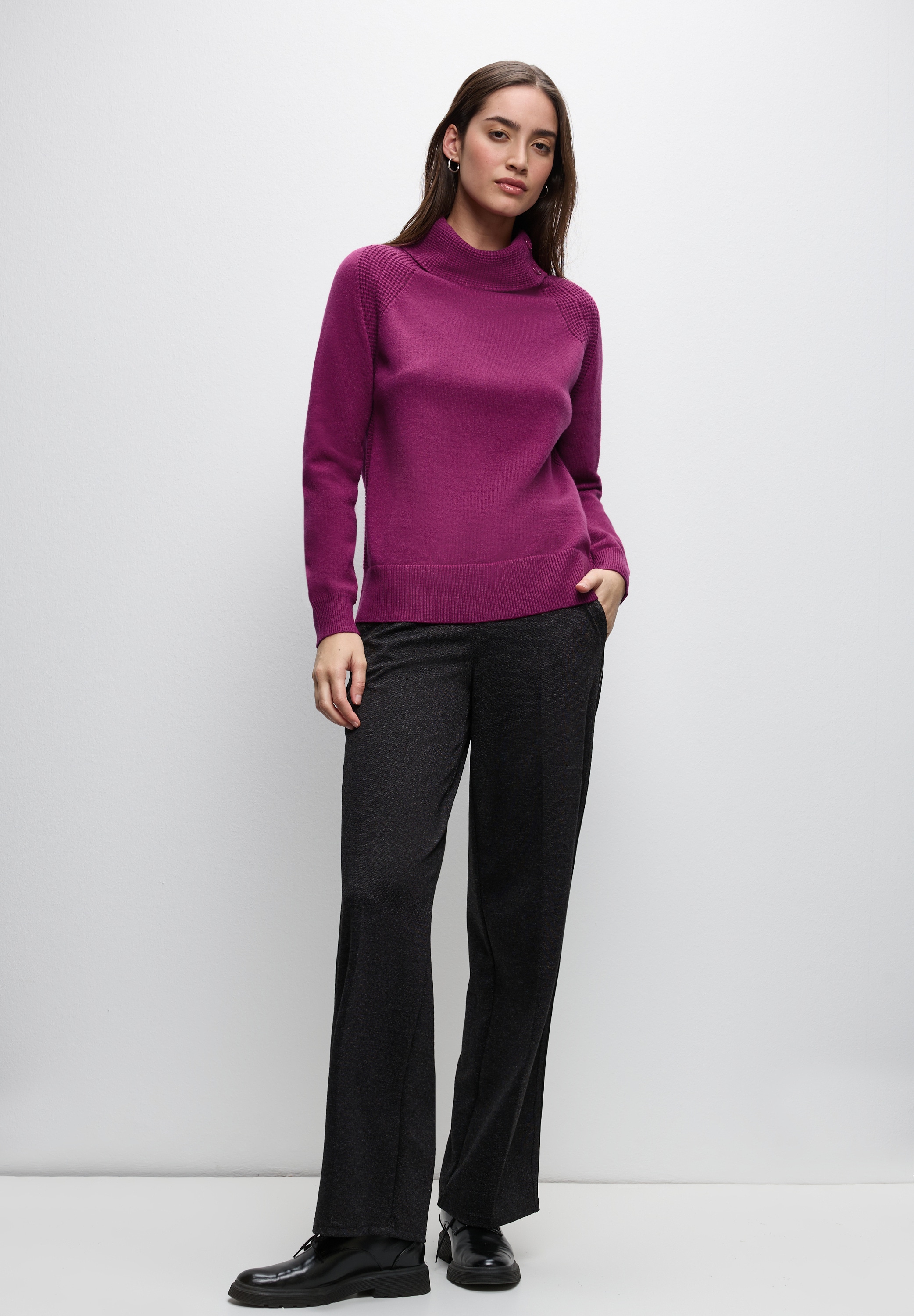 STREET ONE Rollkragenpullover, mit Stehkragen