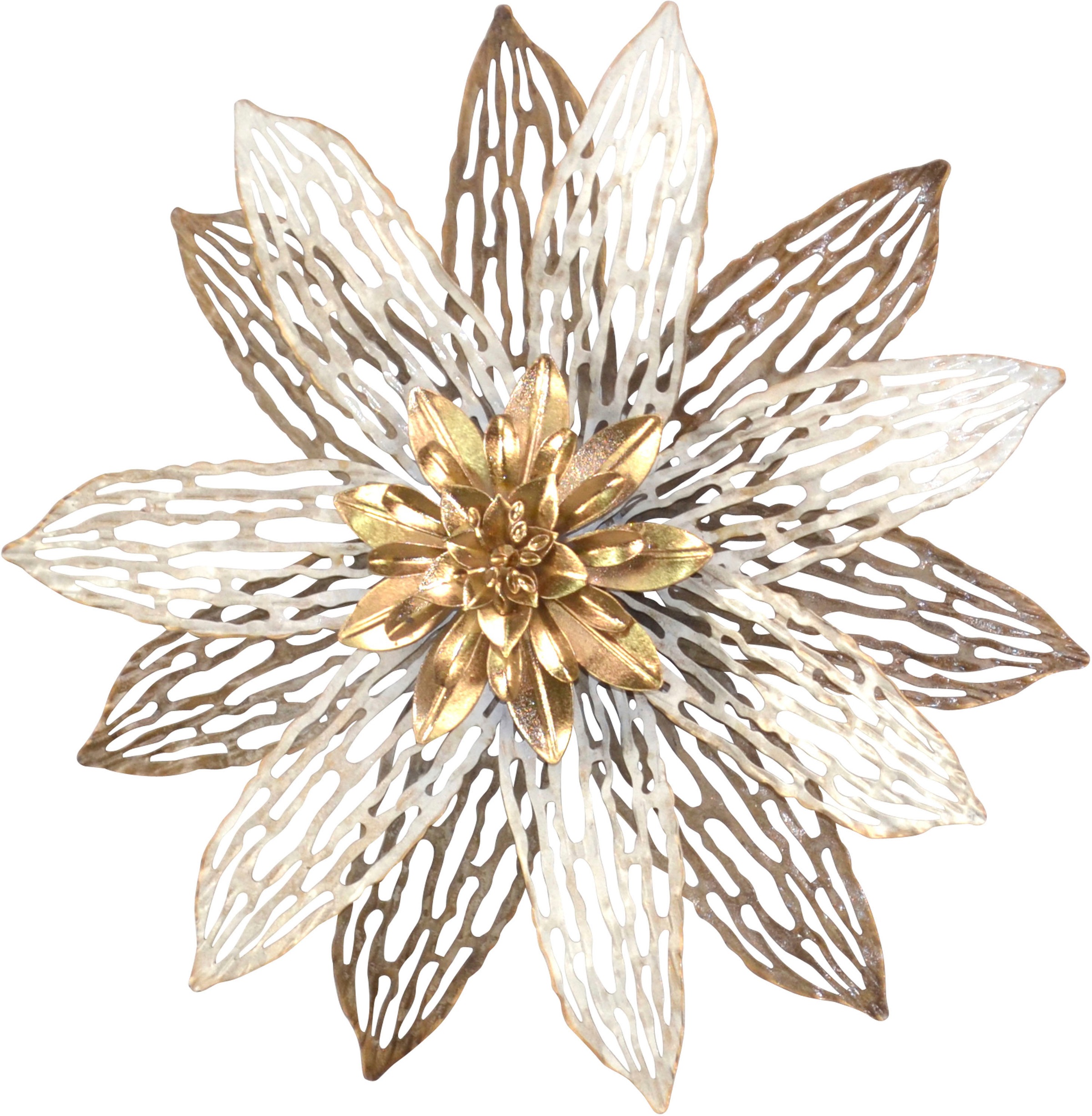 HOFMANN LIVING AND MORE Wanddekoobjekt "Wanddekoration" große Blüte aus Met günstig online kaufen