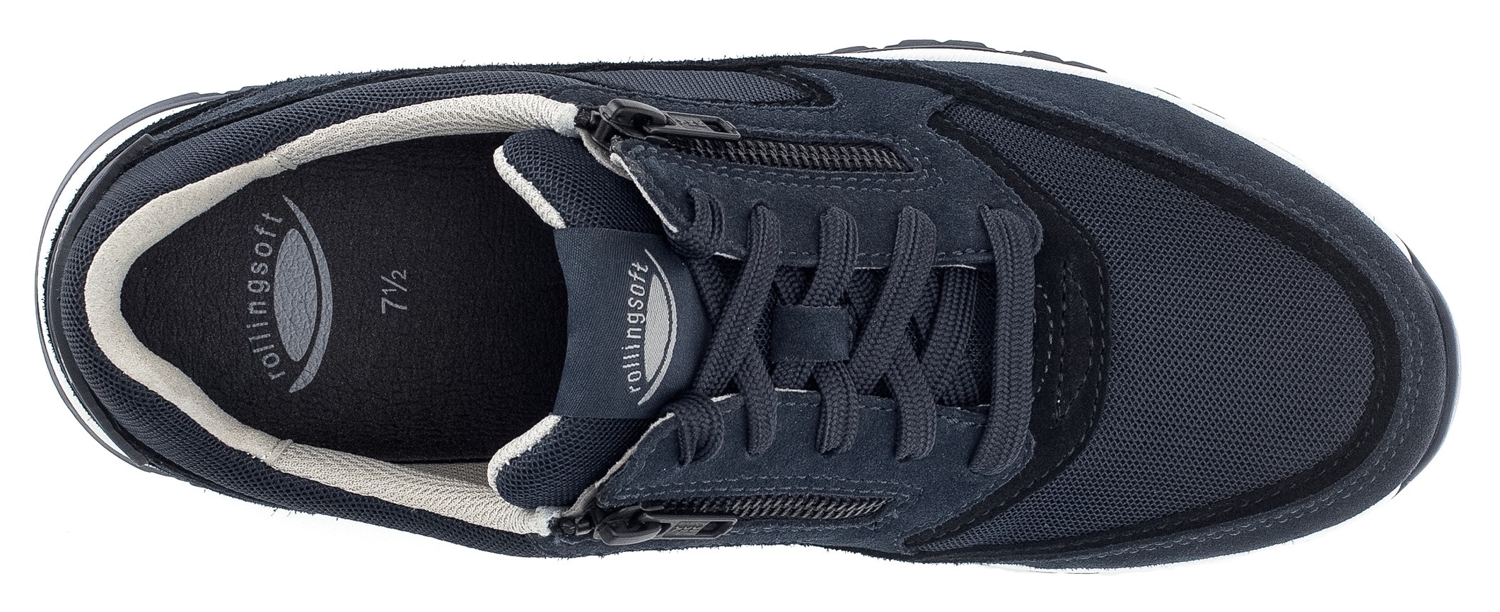 Gabor Rollingsoft Keilsneaker, Schnürschuh, Halbschuh, Freizeitschuh, Außenreißverschluss, G-Weite