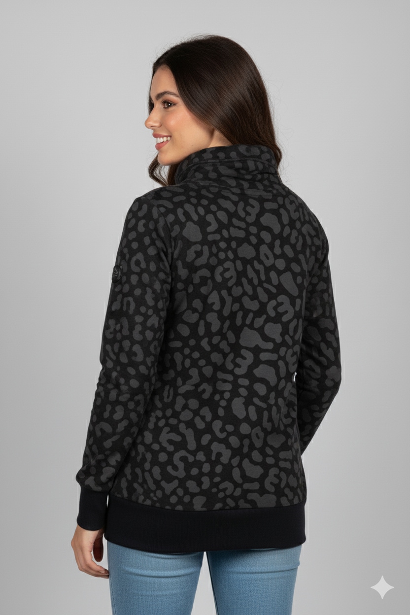 Ragwear Sweatshirt »NESKA LEO O«, mit asymmetrischem Ausschnitt, hoher Schalkragen, Langarm-Design

