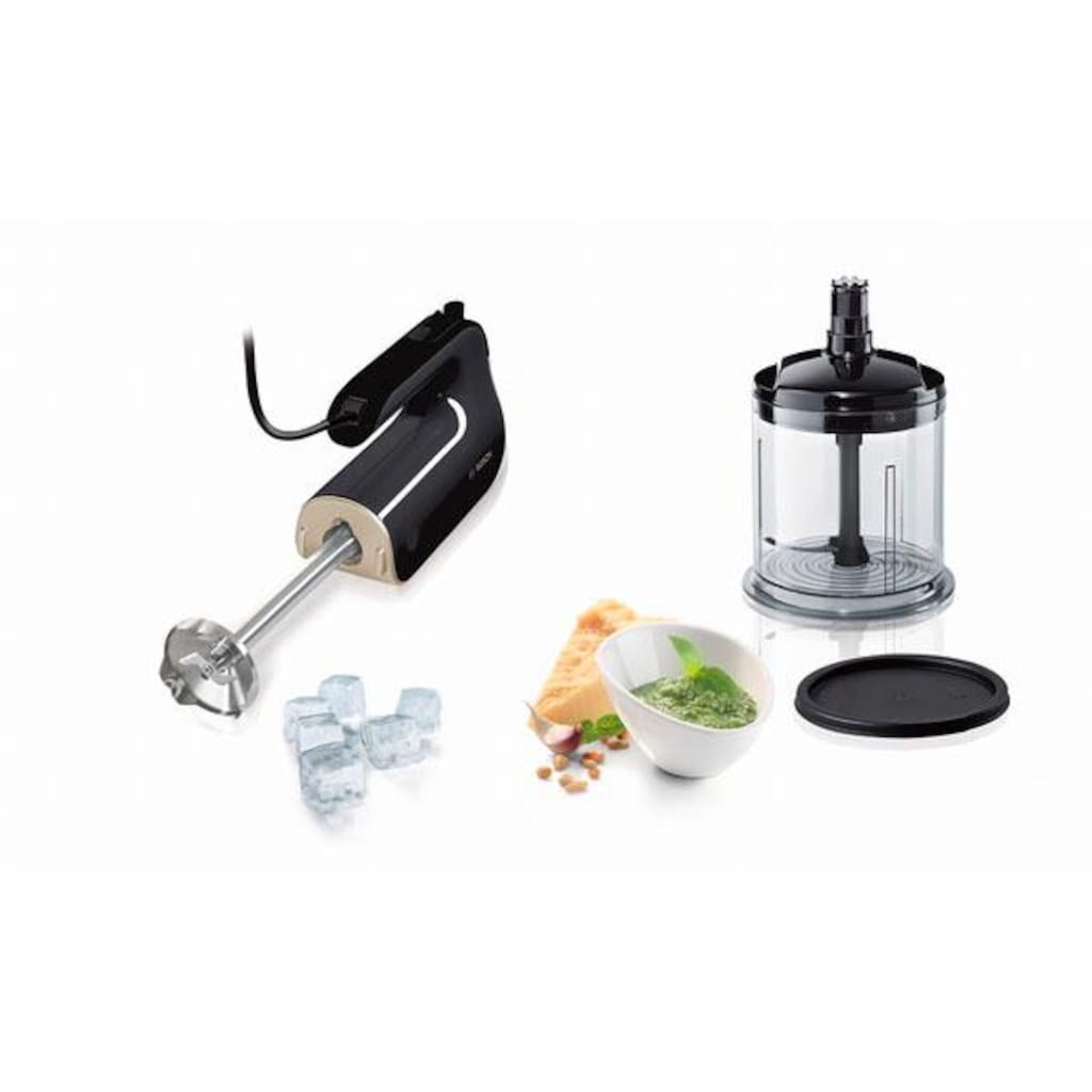 BOSCH Handmixer »HomeProfessional MFQ4885DE«, 575 W, Knethaken, 2x Rührbesen, Universalzerkleinerer, Pürierstab, Mixbecher