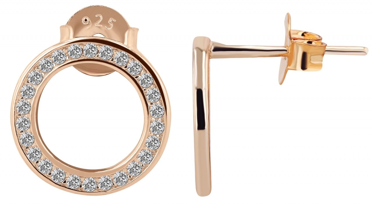 Paar Ohrhänger ADELIA´S "Damen Ohrstecker aus 925 Sterling Silber und Zirkonia Ø 11 mm", silber, Ohrringe, Damen, Damen, Silber 925 (Sterlingsilber)