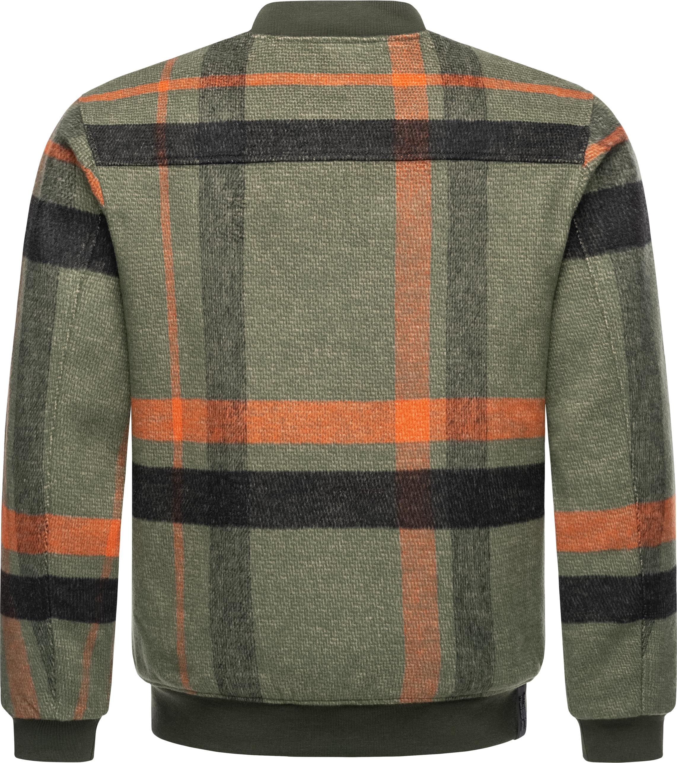 Ragwear Outdoorjacke »Merrbo Check«, ohne Kapuze, Warme Herren Übergangsjacke mit Rippkragen