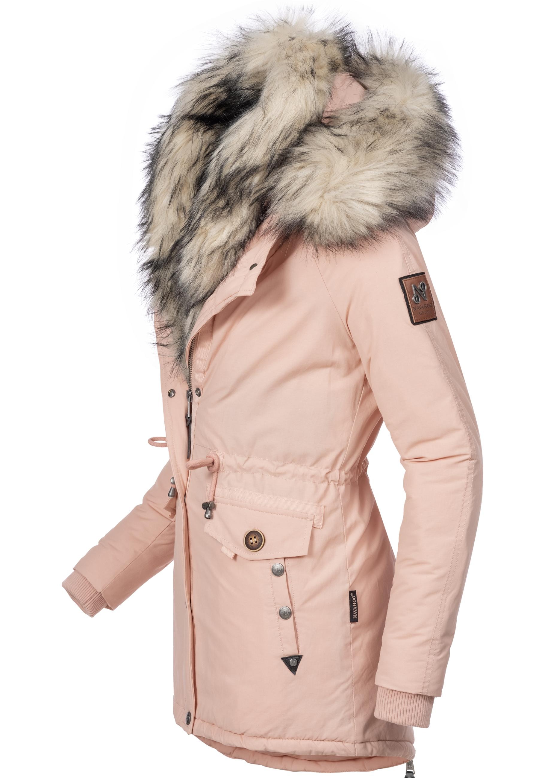 Navahoo Wintermantel "Sweety", abgefahrener Winterparka m. 2 Kunstpelz-Kapu günstig online kaufen