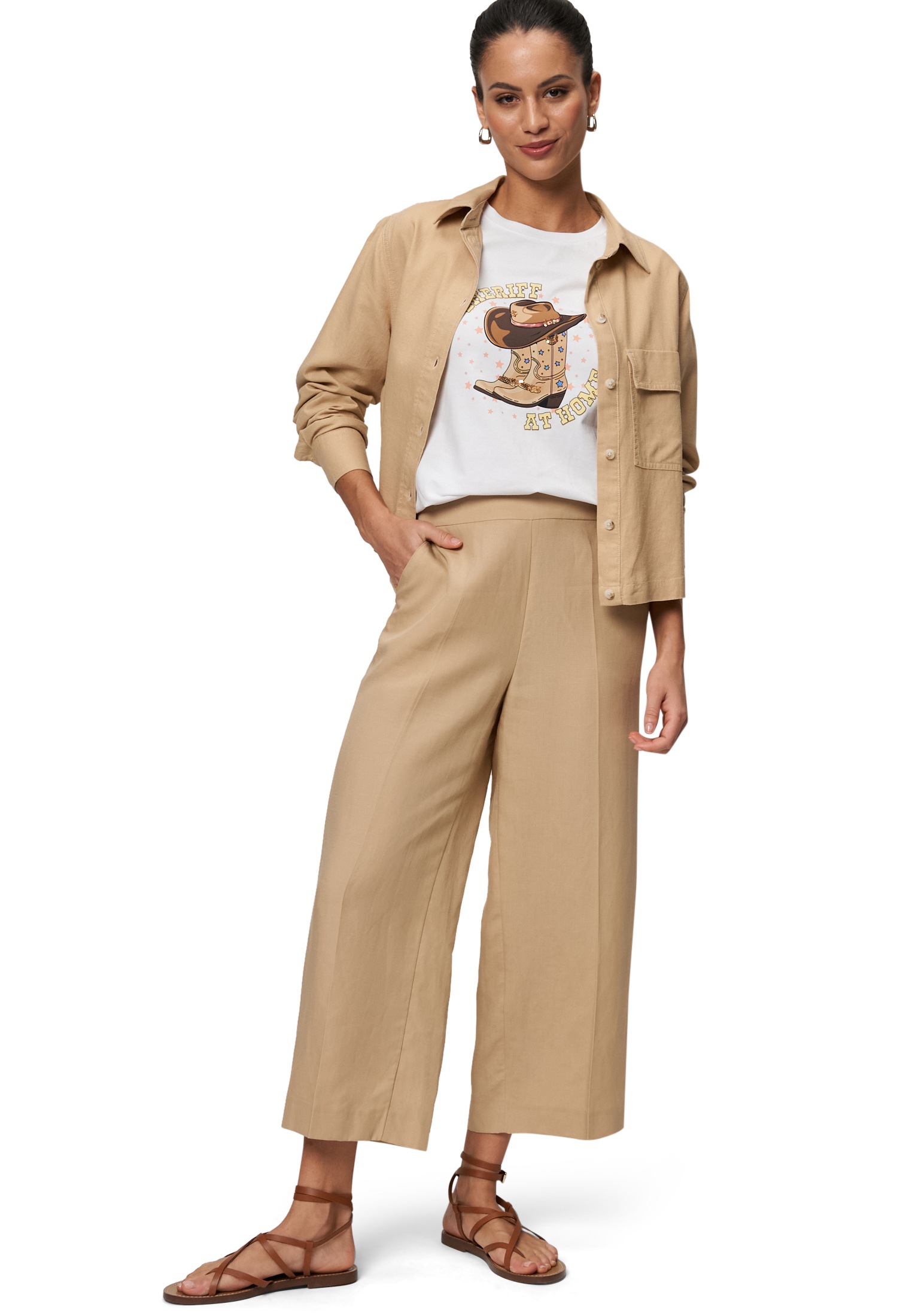 Zero Kurzarmshirt »zero Shirt mit Cowboy-Print«, (1 tlg.), Plain/ohne Details