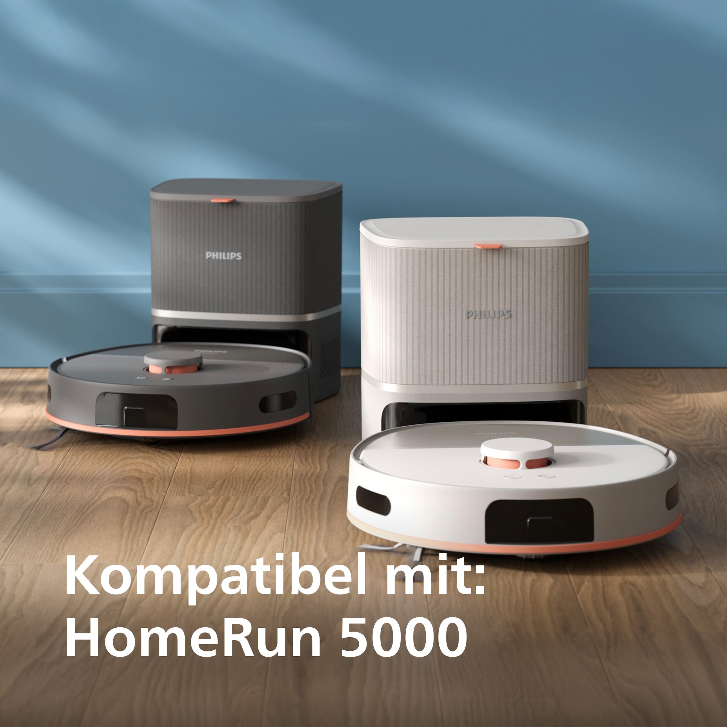 Philips Wischbezug »HomeRun XV1452/10 Ersatzwischtücher«, Mikrofaser, 13,5 cmx13,5 cm, (Packung, 4 St.), für HomeRun Roboter 5000 Series