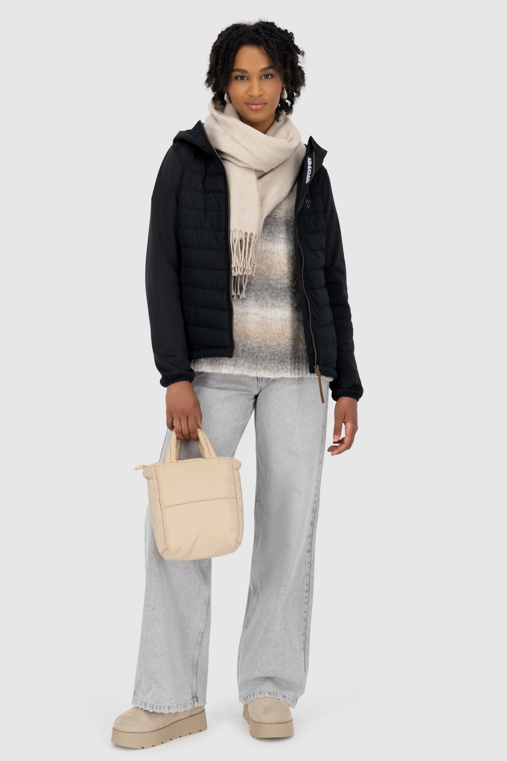 Alife & Kickin Hybridjacke »SoleneAKA« mit Kapuze mit Kapuze und gestepptem Body