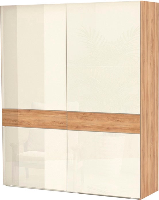OTTO home "Gala, wahlweise mit oder ohne Spiegel, 182x65x224cm, FSC-zertifiziert" mit 6 Einlegeböden und 2 Kleiderstangen, UV lackiert, kratzfest, hochglänzend, Soft-Close Funktion