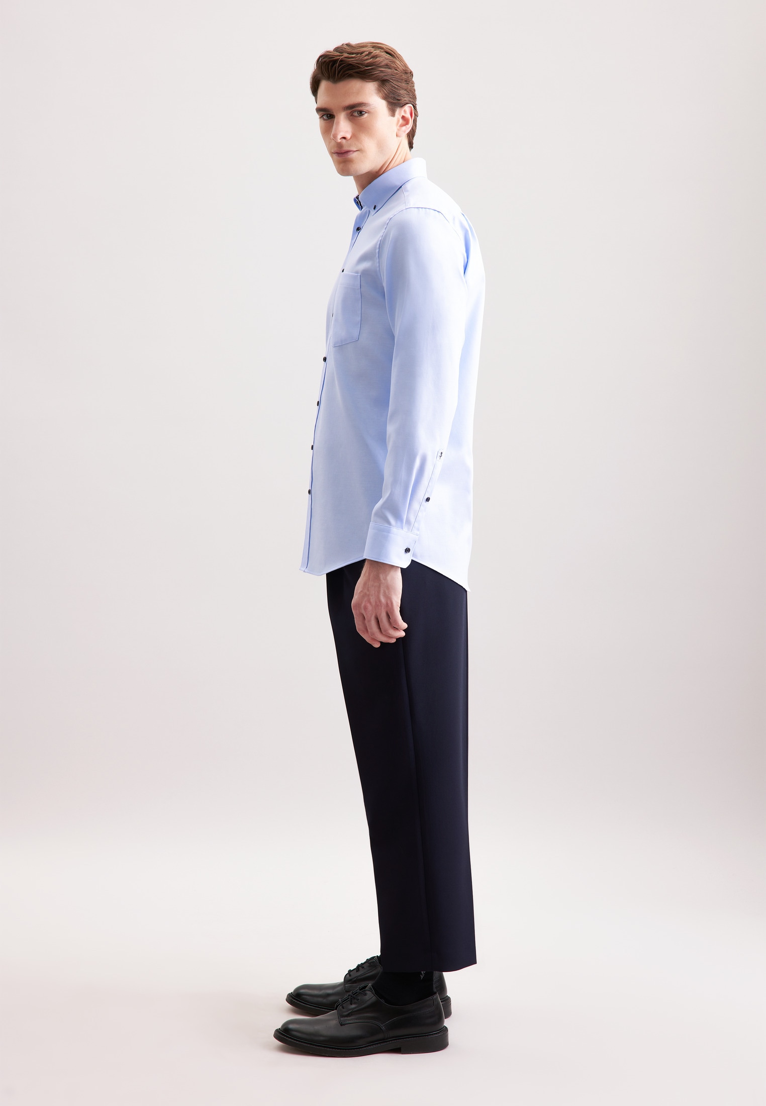 seidensticker Businesshemd »Regular«, Regular 1/1 Button-Down-Kragen Uni
