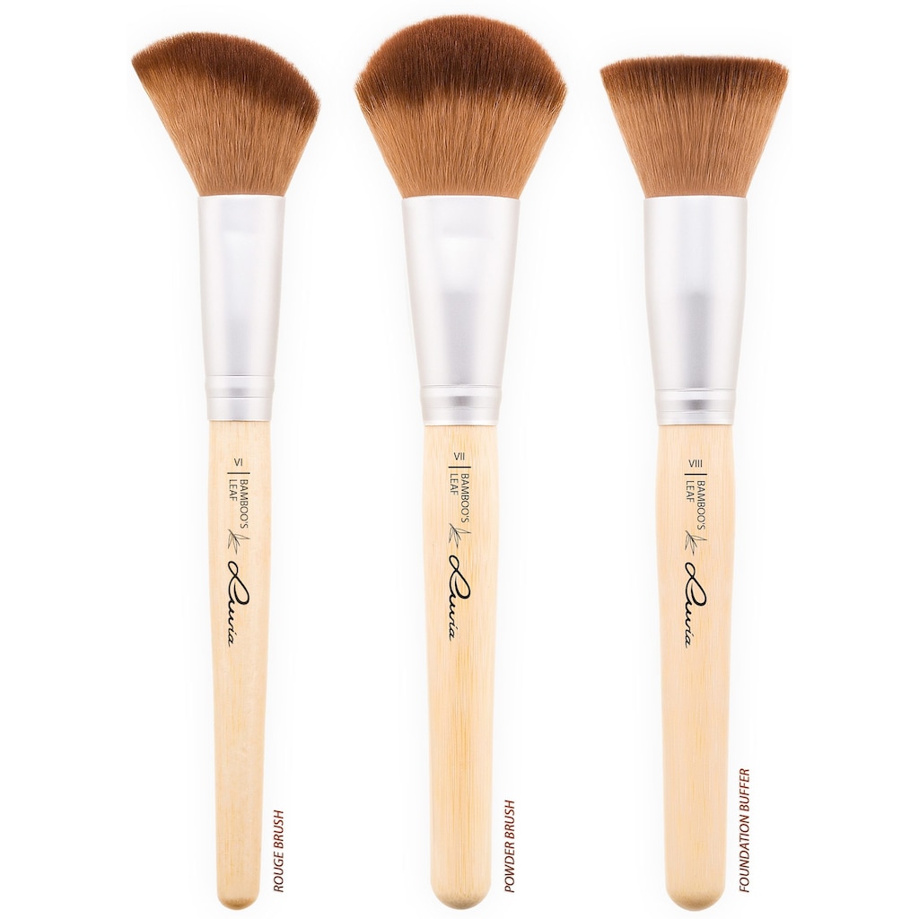 Luvia Cosmetics Kosmetikpinsel-Set »Bamboo's Leaf«, (8 tlg., mit Aufbewahrungstasche)