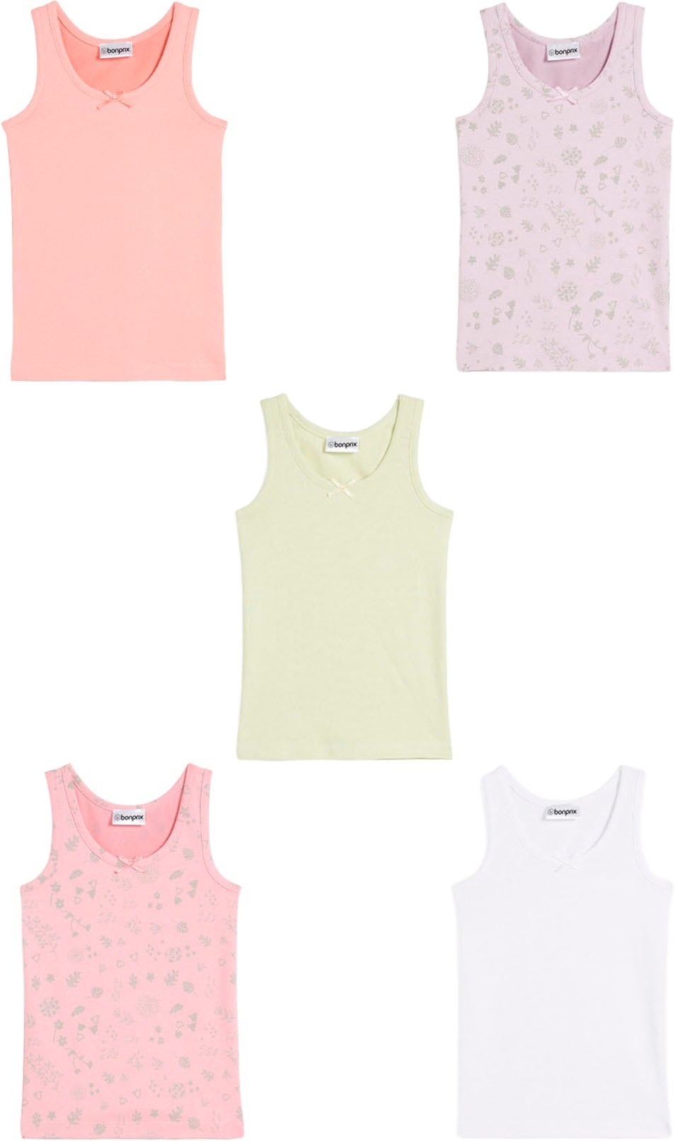 bonprix Unterhemd Packung, 5 Stk. im 5er-Pack, aus Baumwolle und Elasthan, bequeme Passform