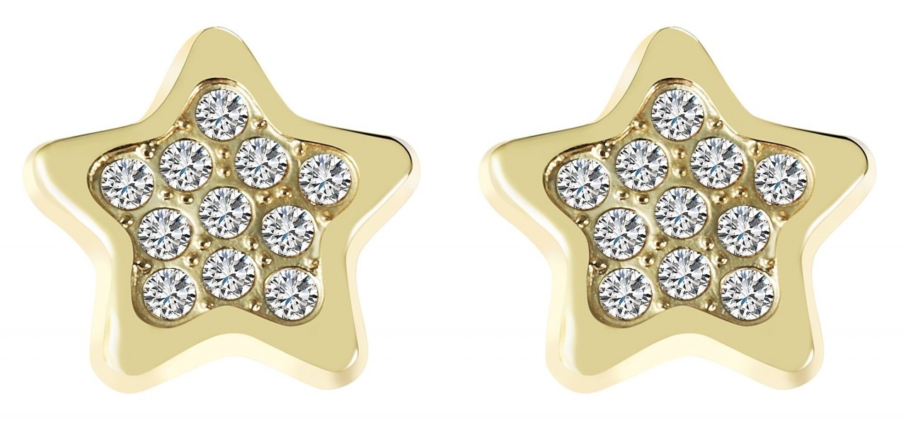 Adelia´s Paar Ohrhänger »Damen Ohrstecker aus poliertem Gold 333 mit Stern und Zirkonia«