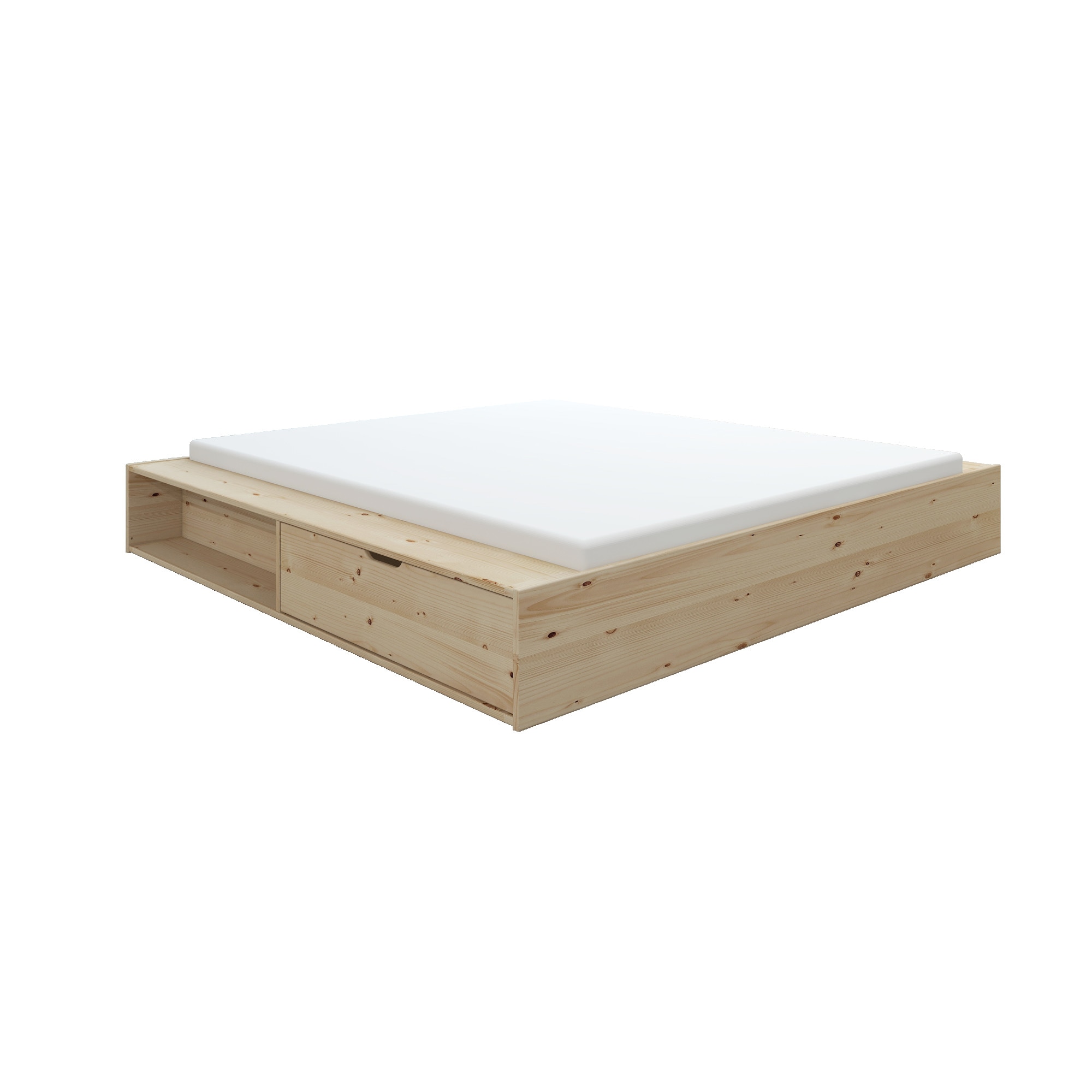 Home affaire Stauraumbett »Erno, Massivholzbett, Futonbett, 275KG belastbar«, (Breite/ Belastbarkeit: 120cm/275 KG, 180cm/275 KG), mit Lattenrost, Massivholz, FSC® zertifiziert, viel Stauraum + Ablagen