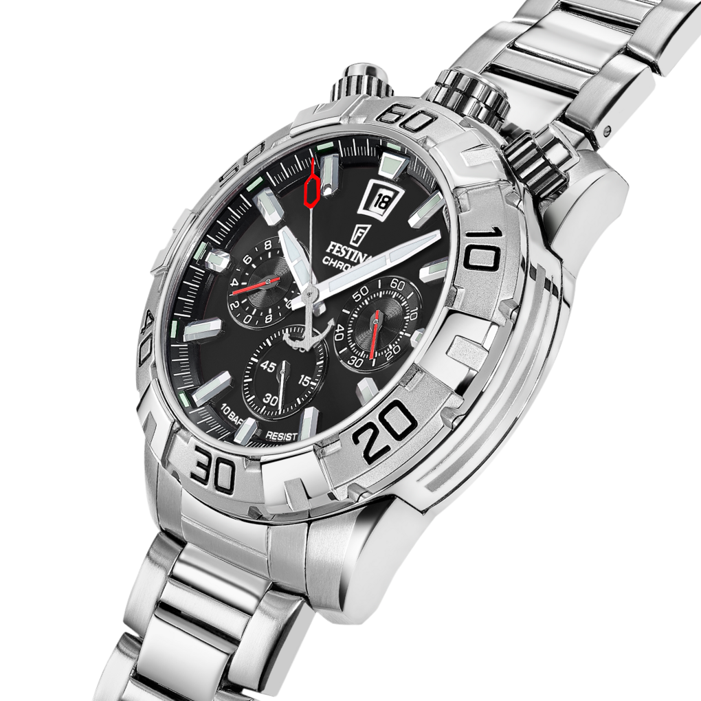 Festina Chronograph »The Originals/Diver« Quarzuhr, Armbanduhr, Herrenuhr, Edelstahlarmband, analog, Tag