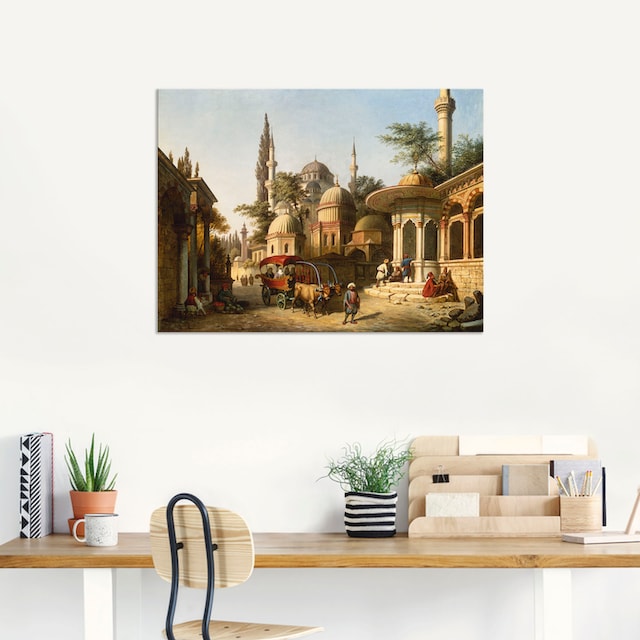 versch. Größen »Ansicht als Gebäude, Artland Alubild, Istanbul«, Wandbild | BAUR (1 kaufen oder Moschee in einer St.), Leinwandbild, in Poster Wandaufkleber