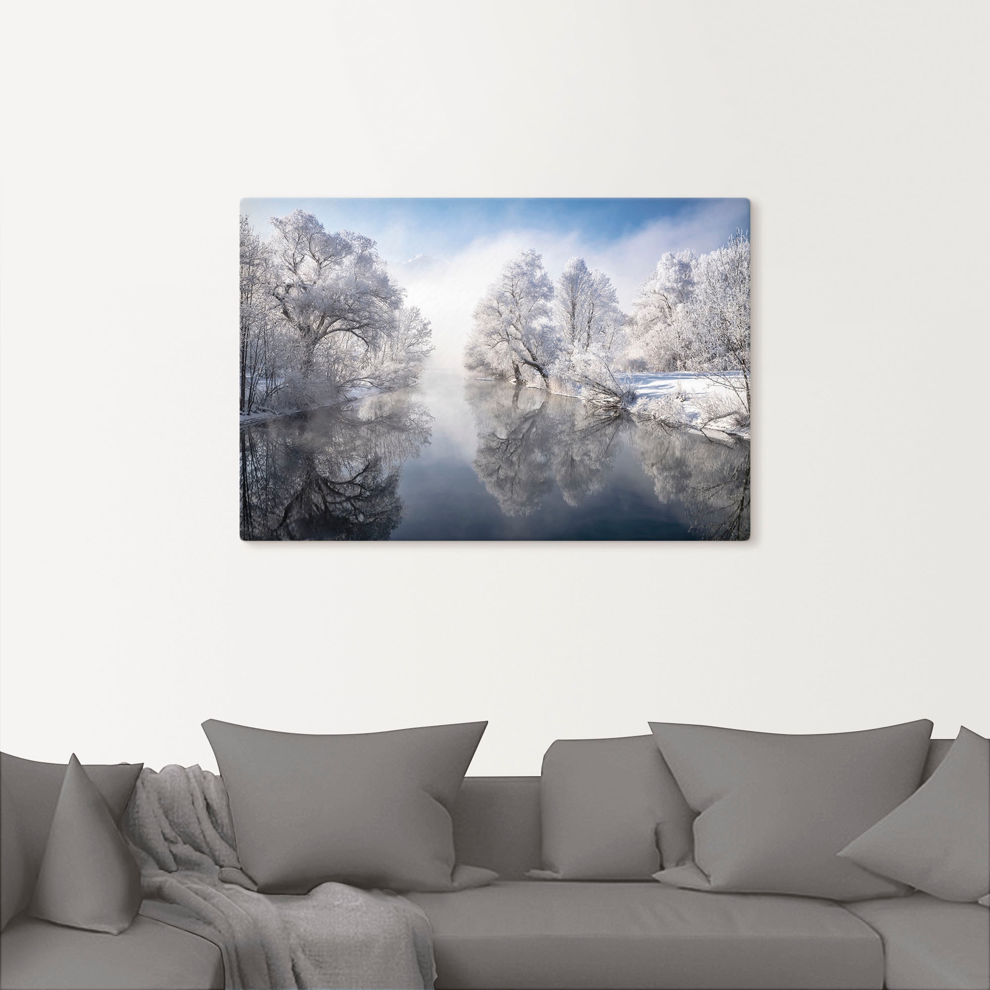 Leinwandbild, bestellen (1 Poster Wandaufkleber »Winter Wandbild Seebilder, versch. St.), in oder in als | Artland Größen Oberbayern«, BAUR Alubild,