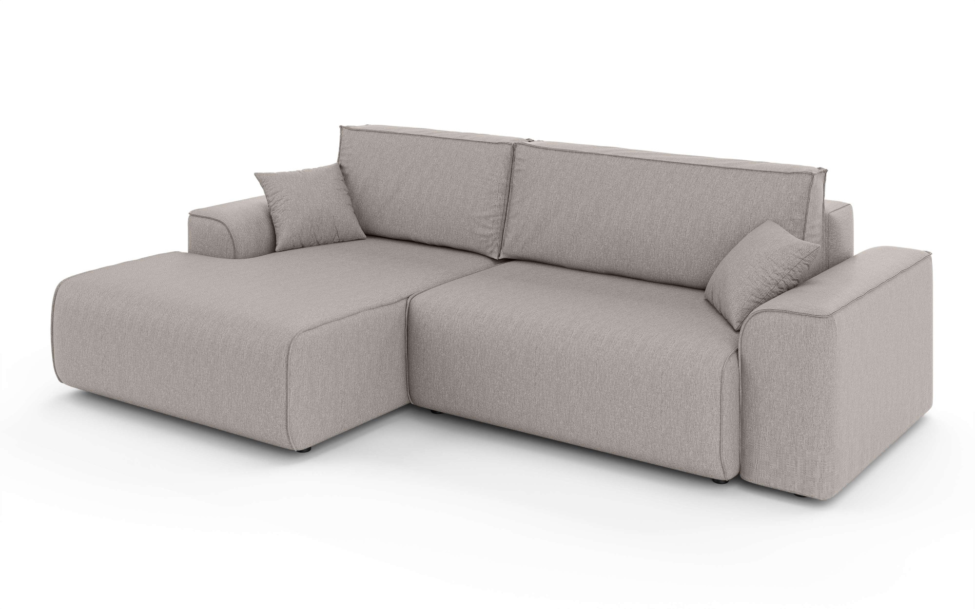 Home affaire Ecksofa »Santenay mit Bettfunktion und Bettkasten, Maße: B/T/H 266/164/90 cm«, L-Form mit Wellenfederung, Schlaffläche: 140x213 cm, auch in Cord