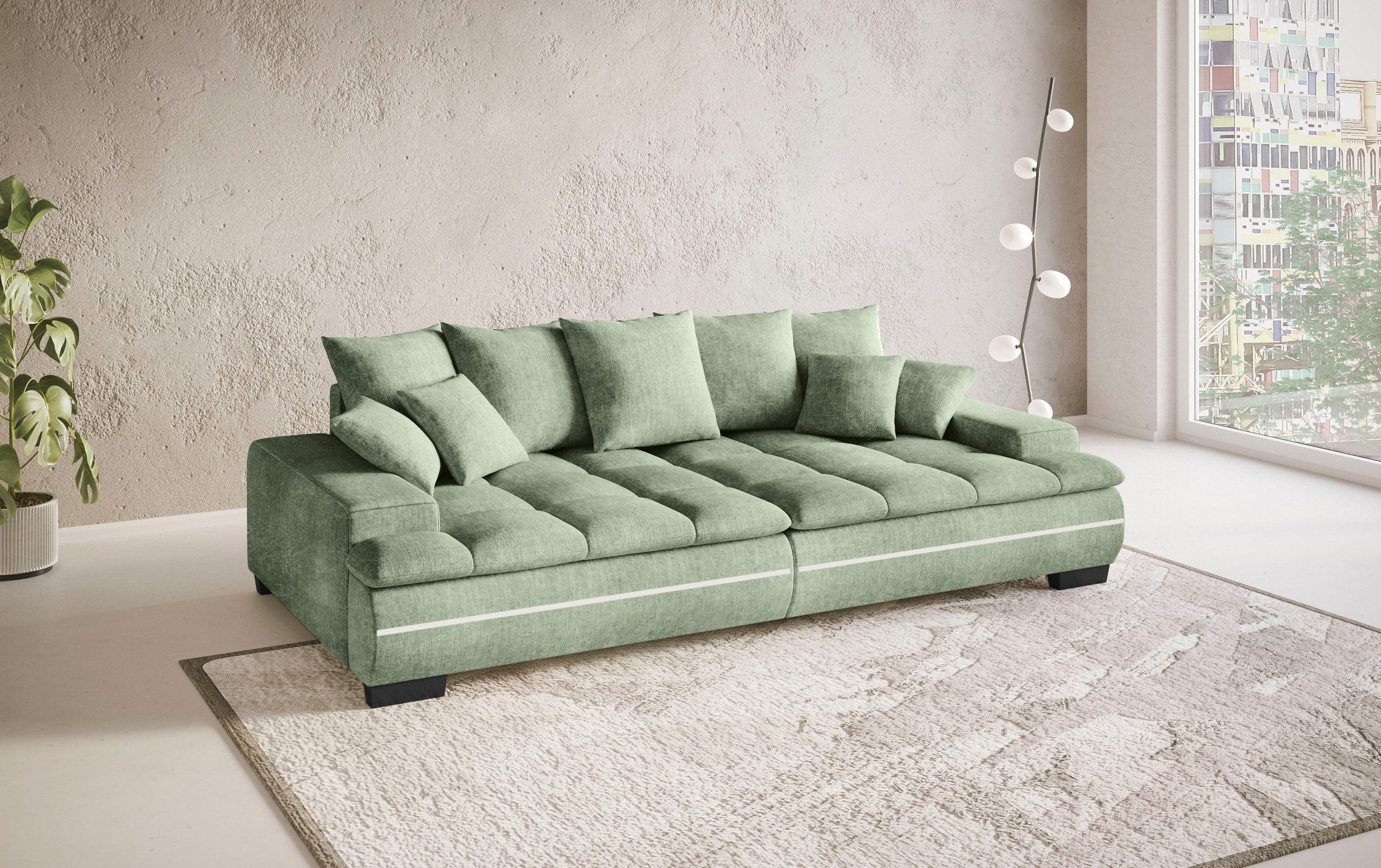 Mr. Couch Big-Sofa »Haiti II«, RGB-LED Beleuchtung, Kaltschaumpolsterung, bis 140 kg belastbar